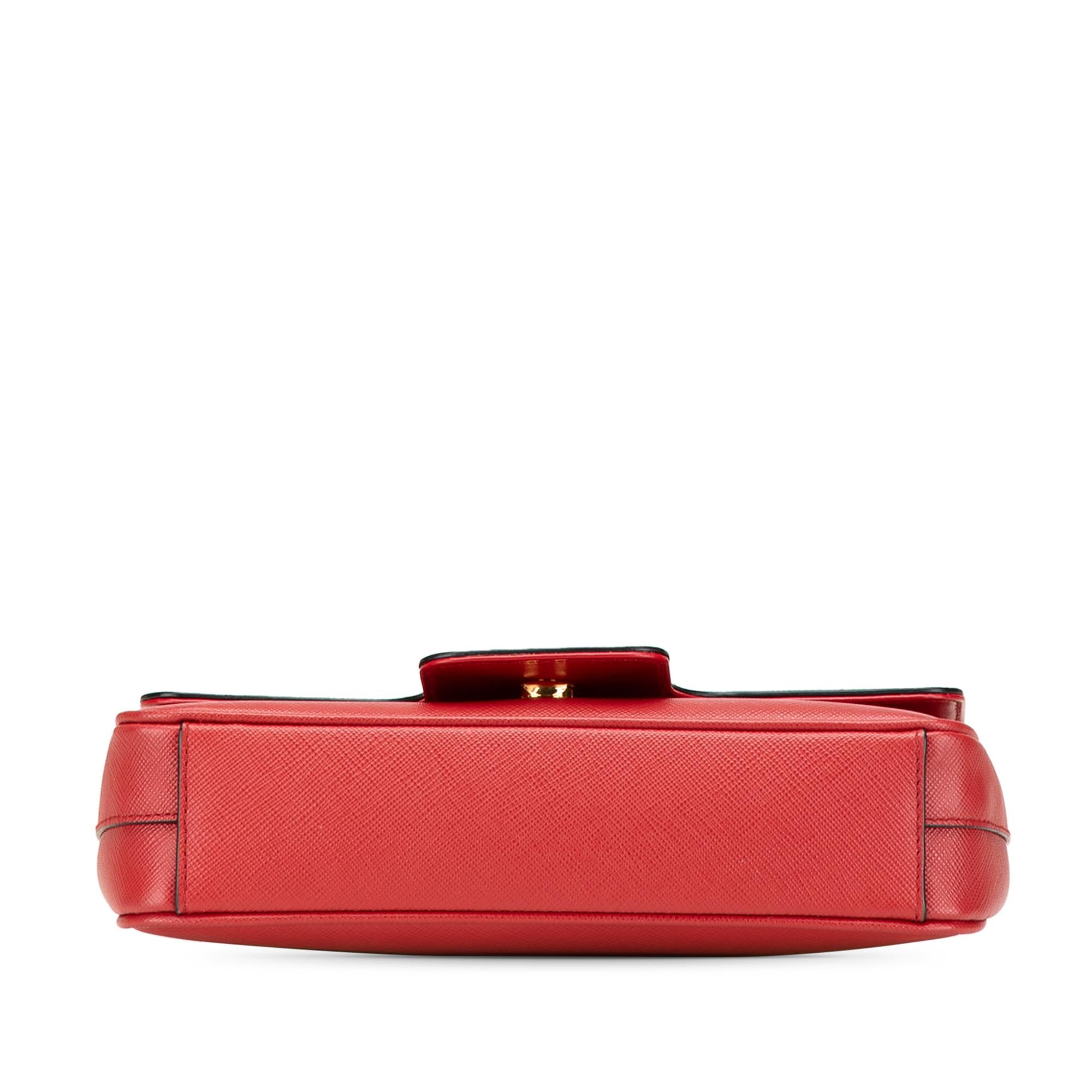 Prada Saffiano Pattina Chain Crossbody