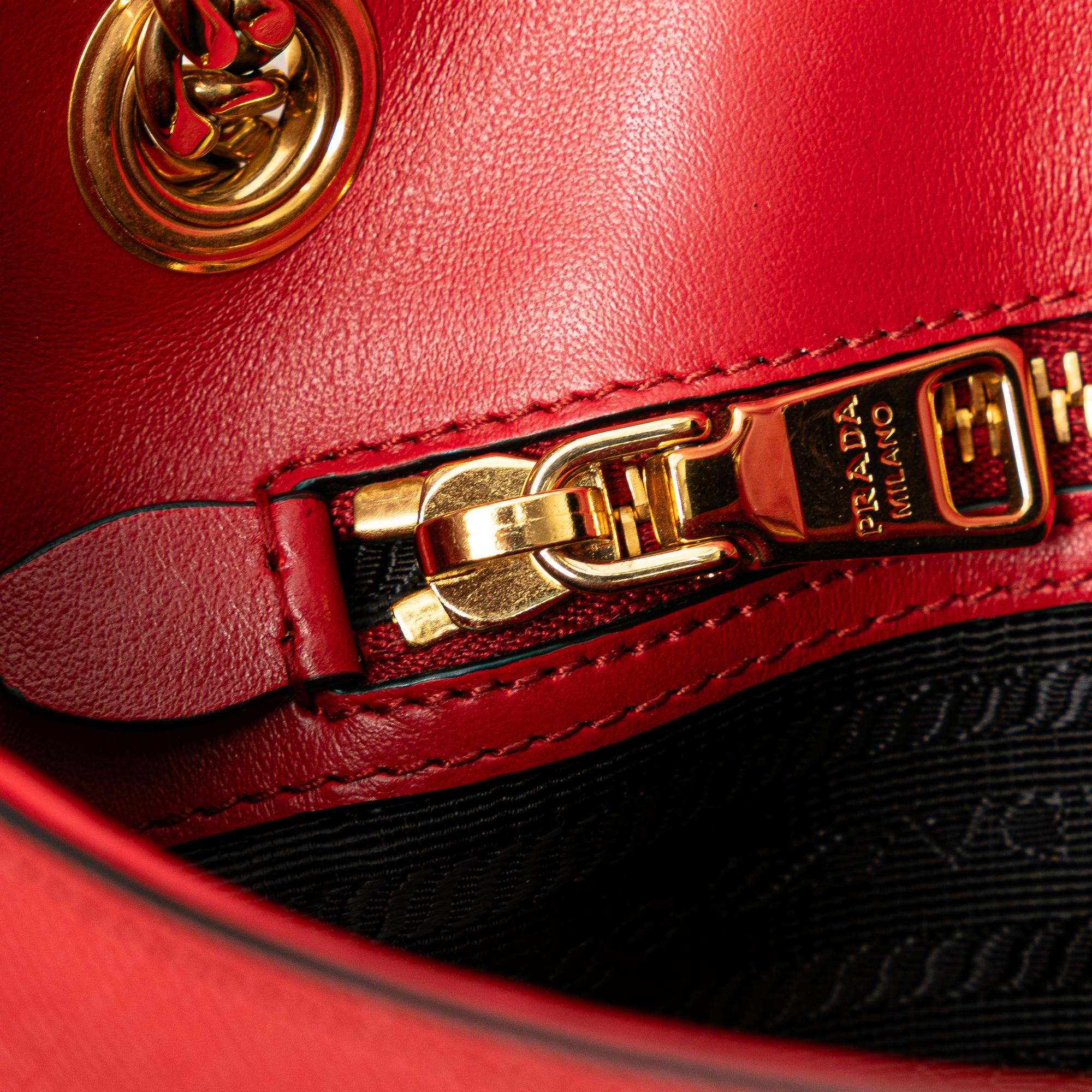Prada Saffiano Pattina Chain Crossbody