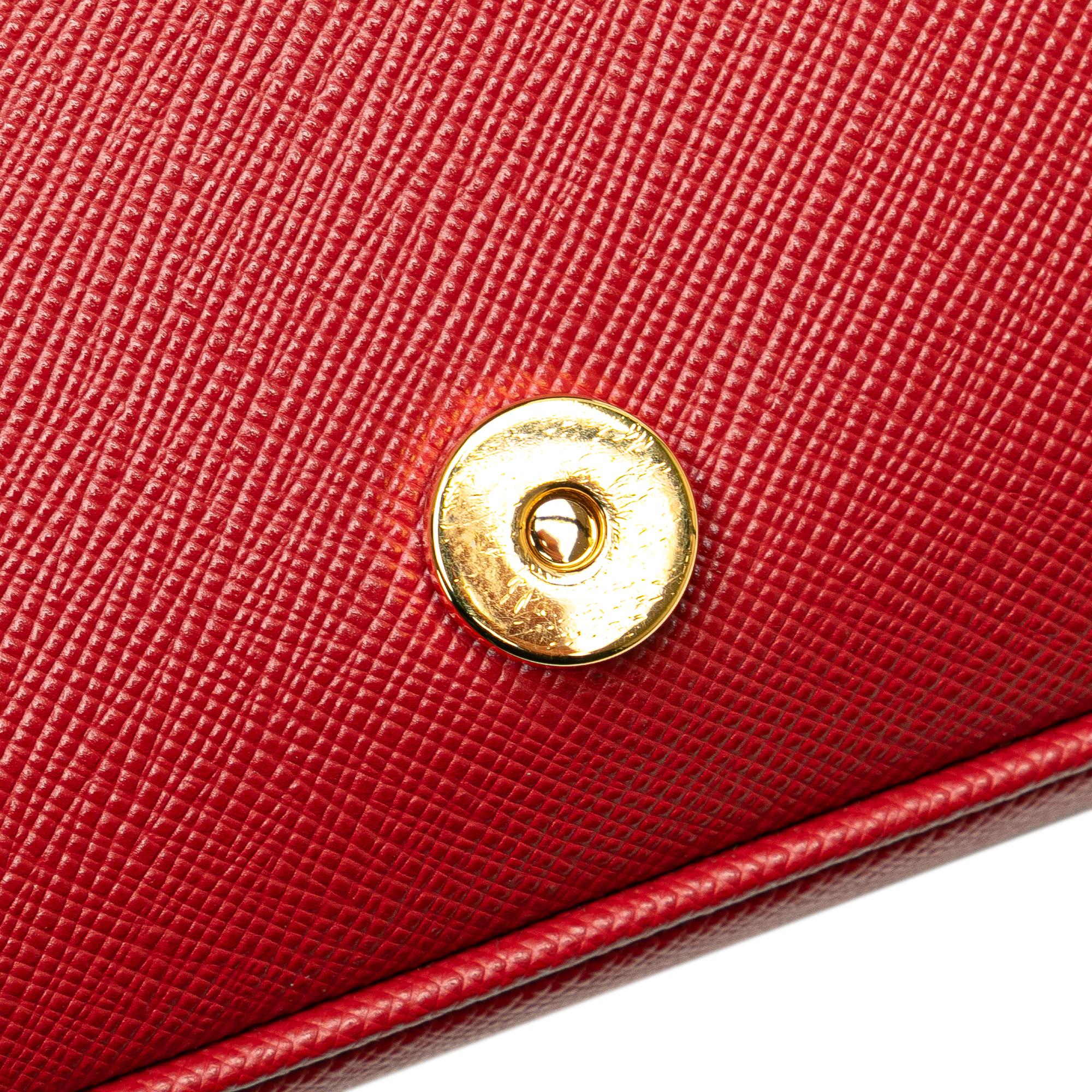 Prada Saffiano Pattina Chain Crossbody