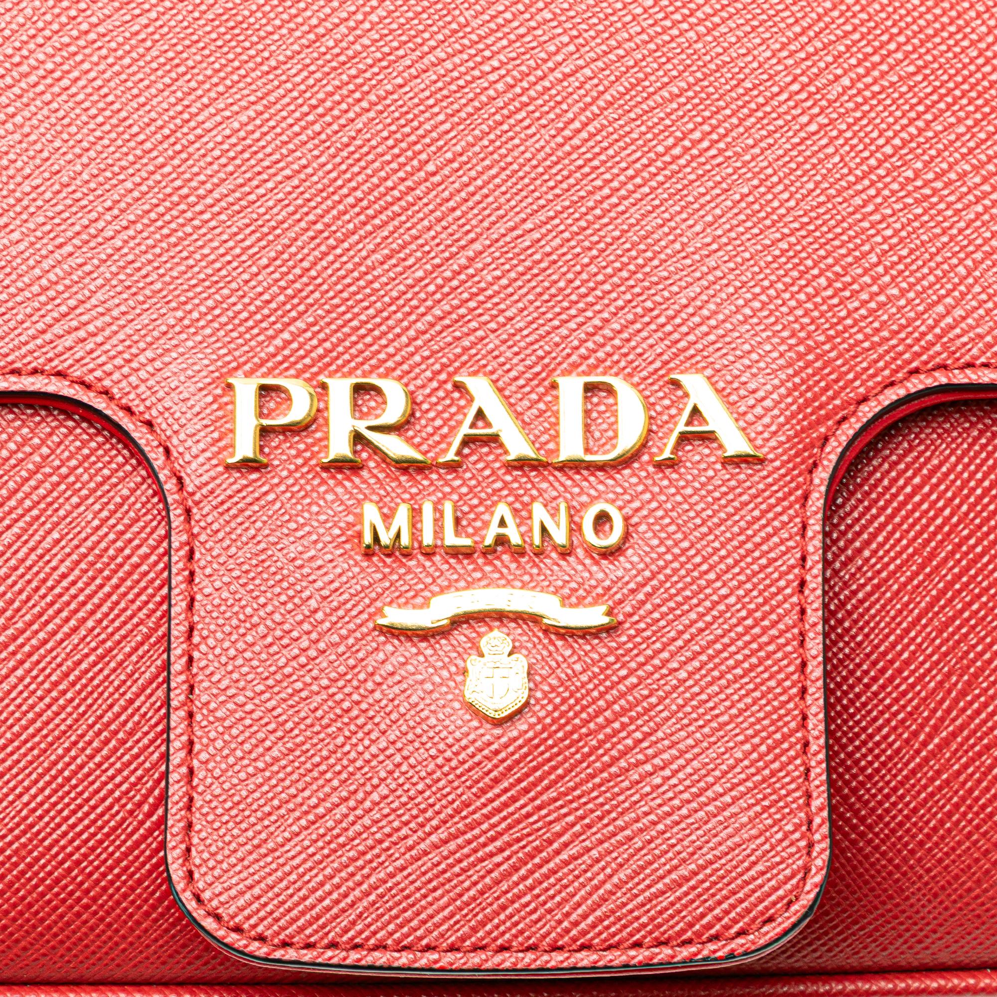 Prada Saffiano Pattina Chain Crossbody