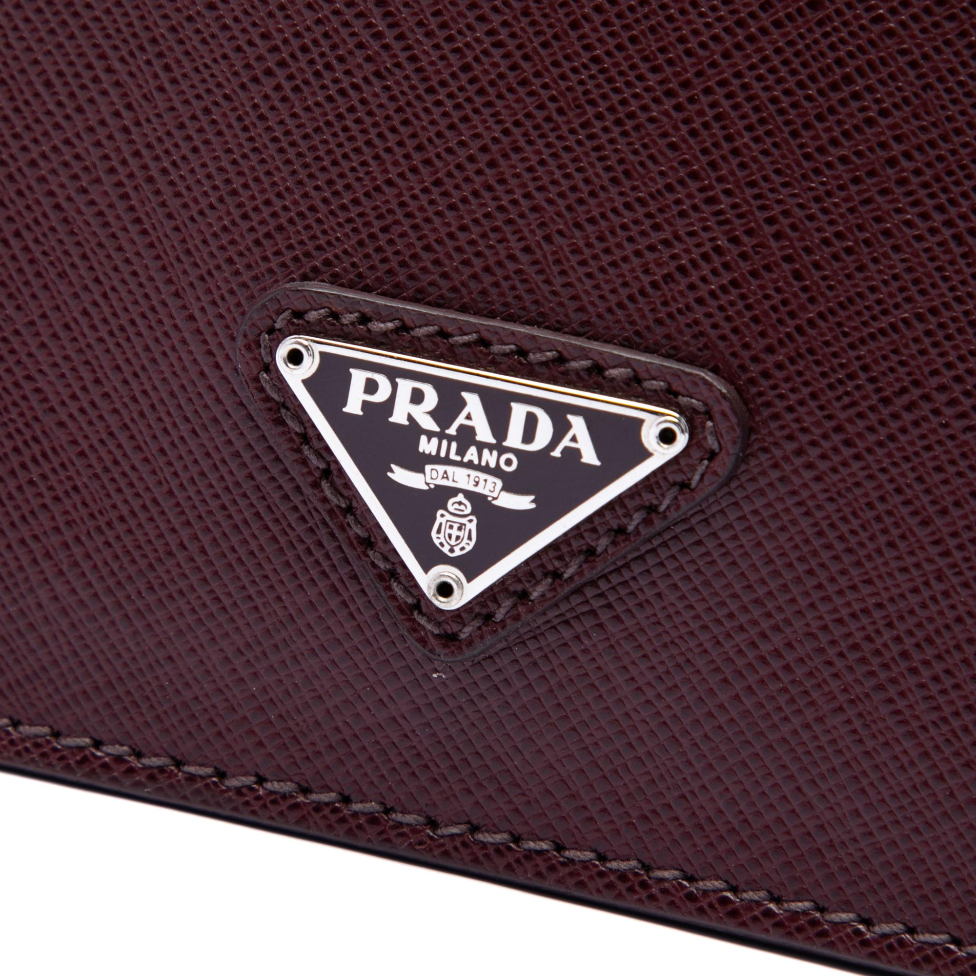 Prada Saffiano Push Lock Clutch