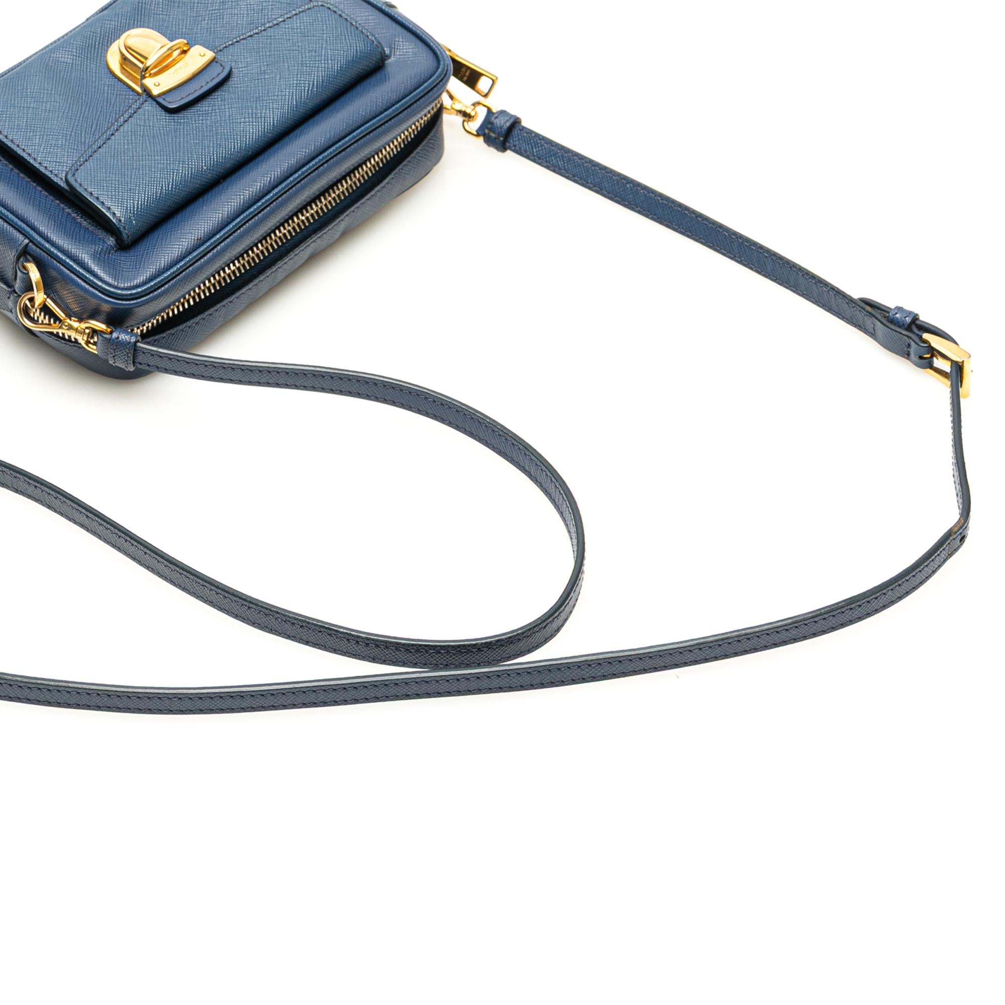 Prada Saffiano Push Lock Pocket Camera Bag