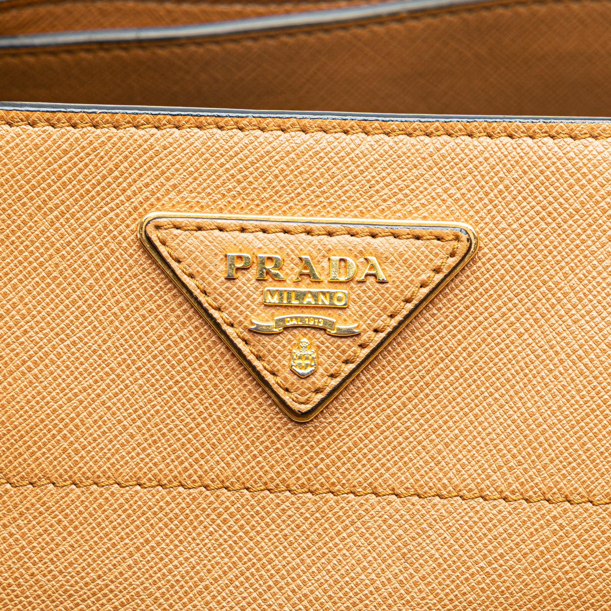 Prada Saffiano Soft Triple Pocket Satchel