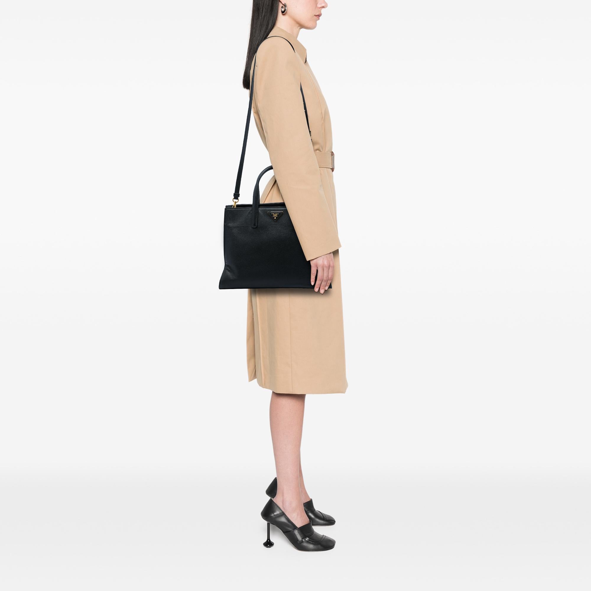 Prada Saffiano Soft Triple Pocket Tote
