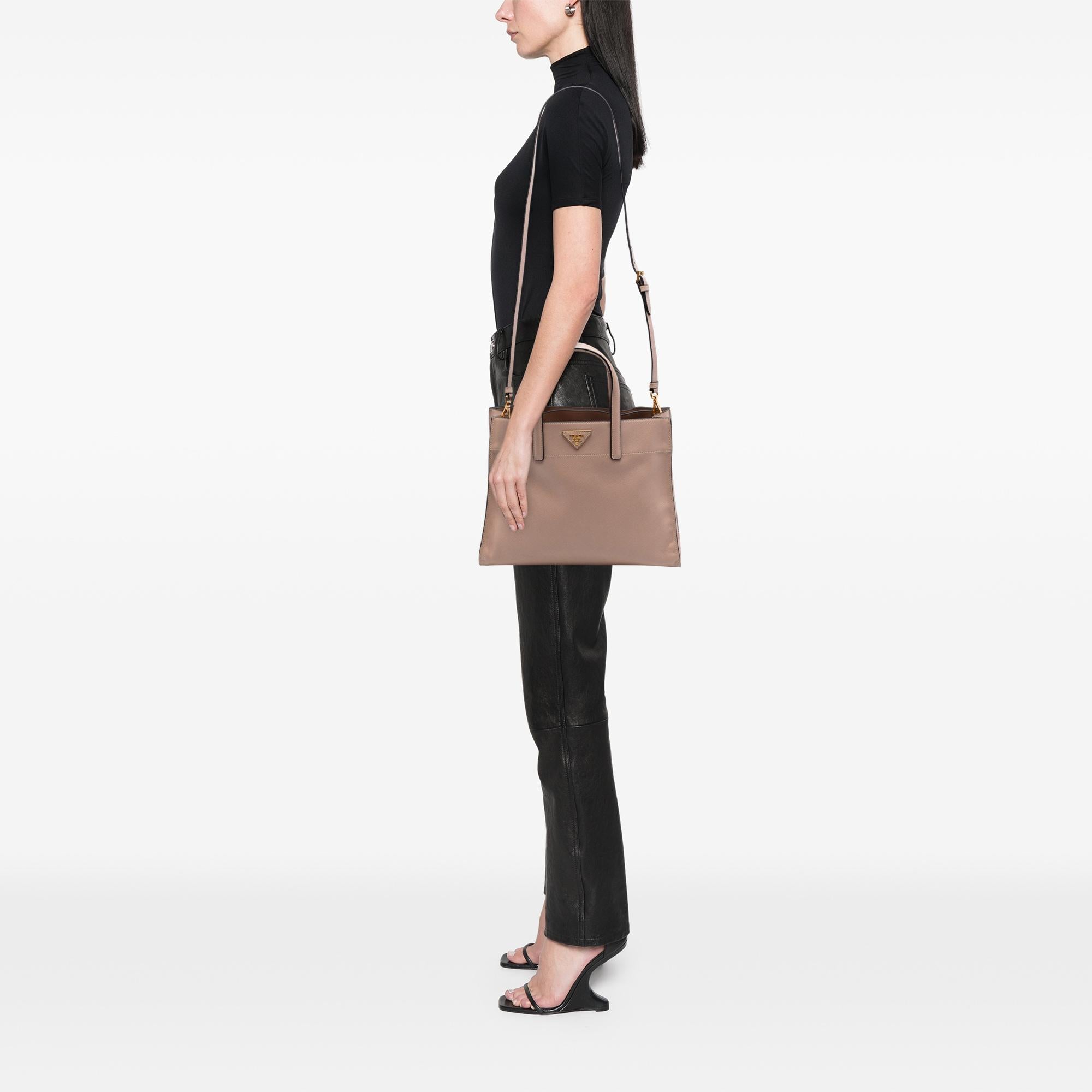 Prada Saffiano Soft Triple Pocket Tote
