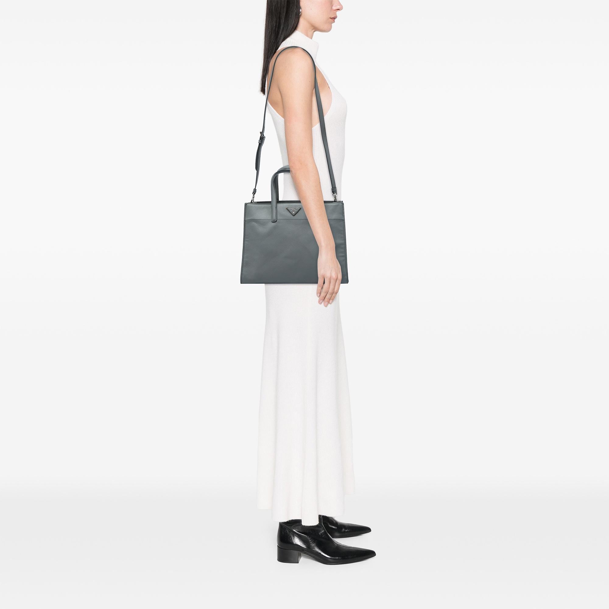 Prada Saffiano Soft Triple Pocket Tote