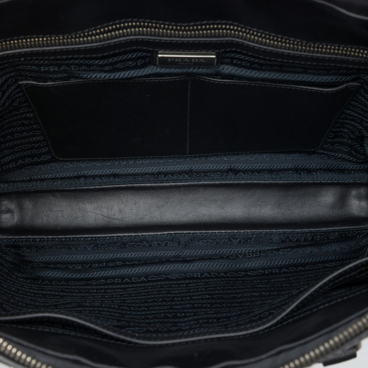 Prada Saffiano Striped Business Bag