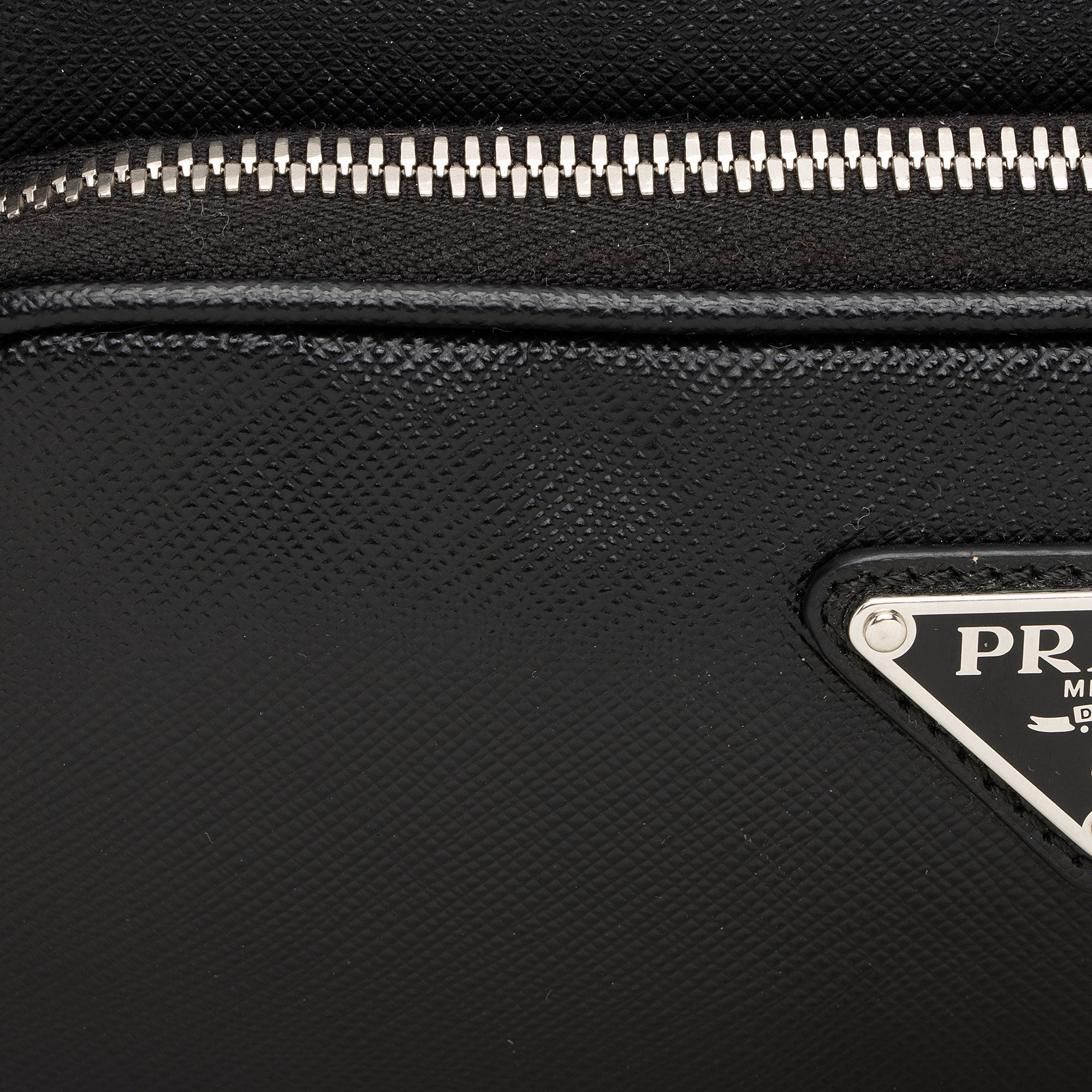 Prada Saffiano Travel Double Zip Sling Bag