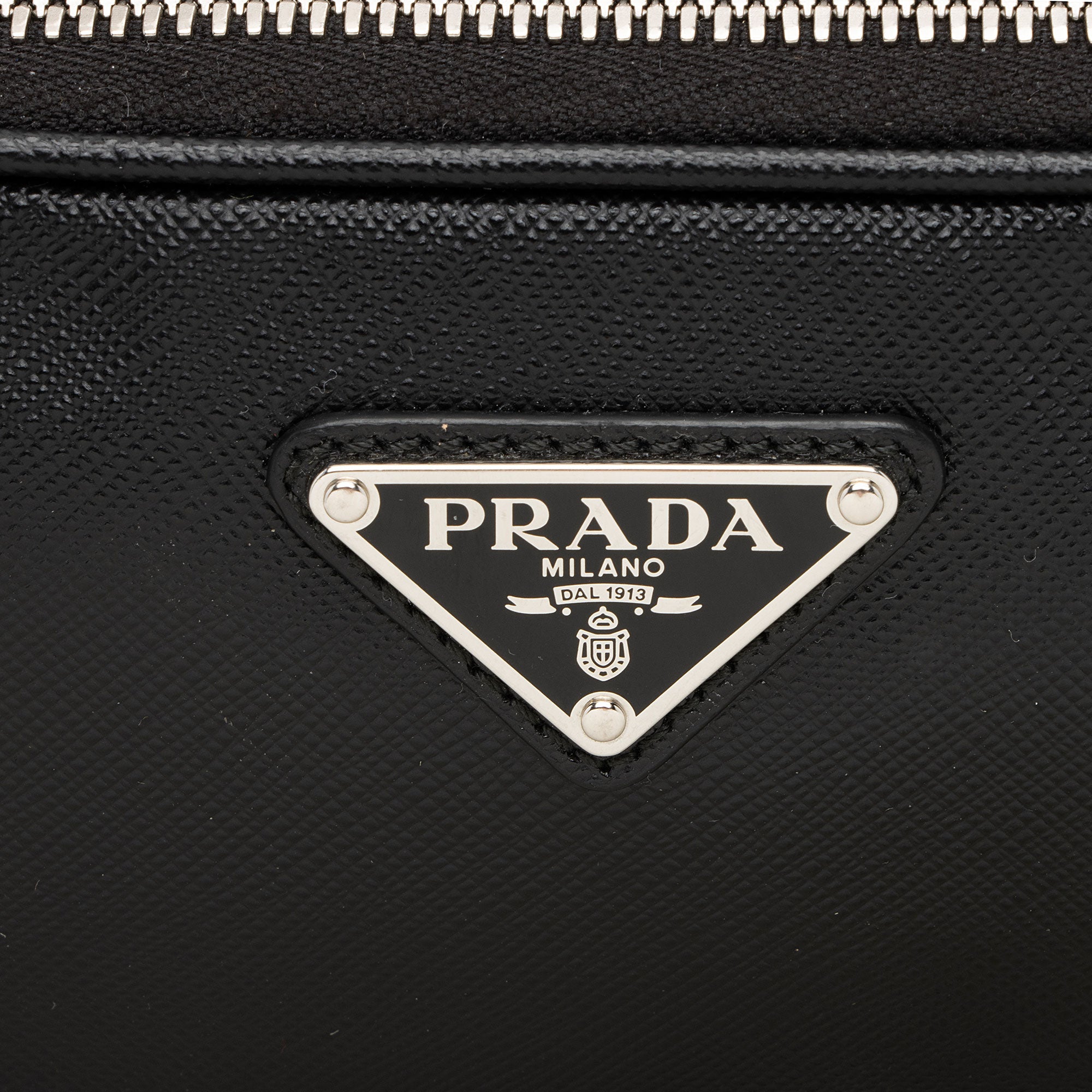 Prada Saffiano Travel Double Zip Sling Bag