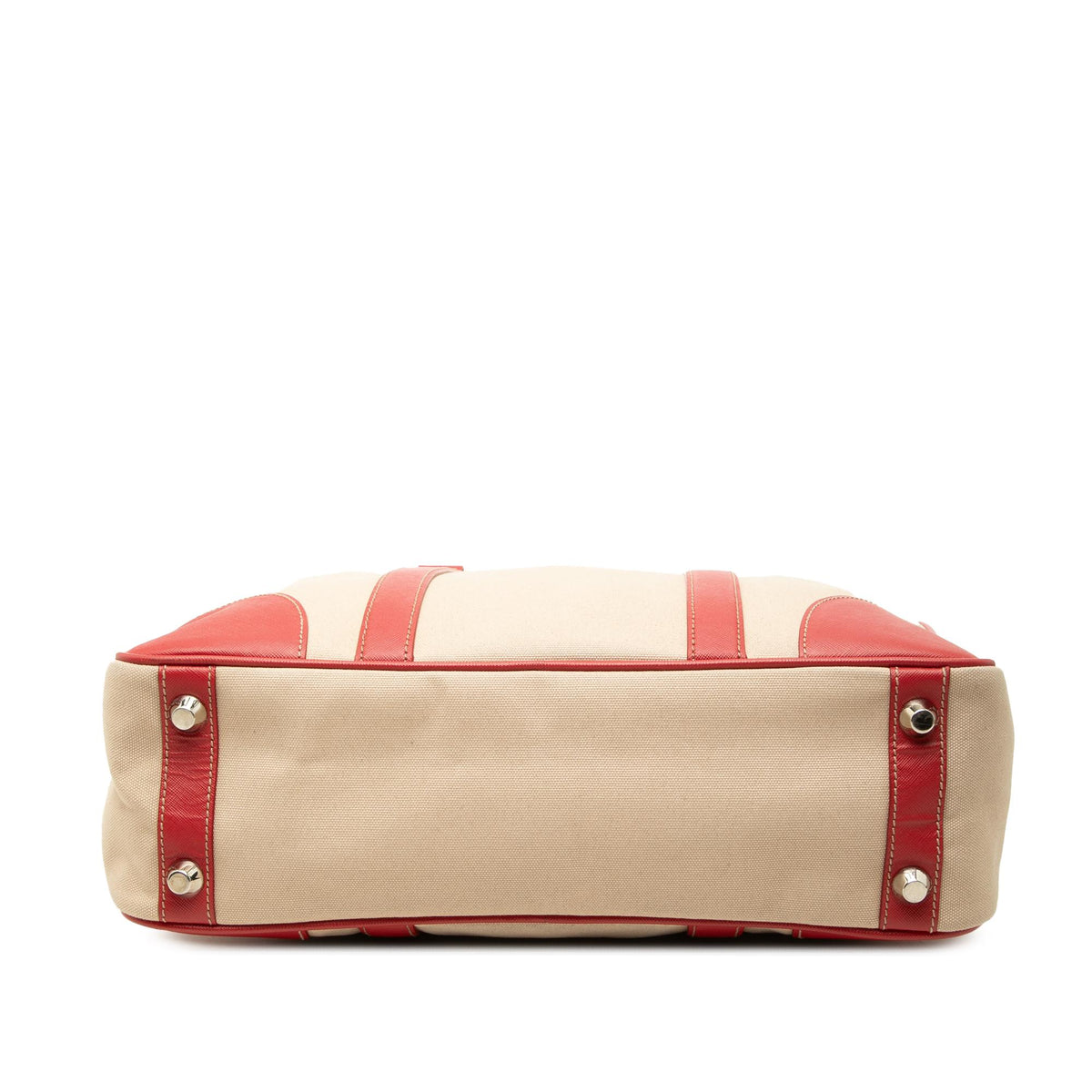 Prada Saffiano Trimmed Canvas Briefcase