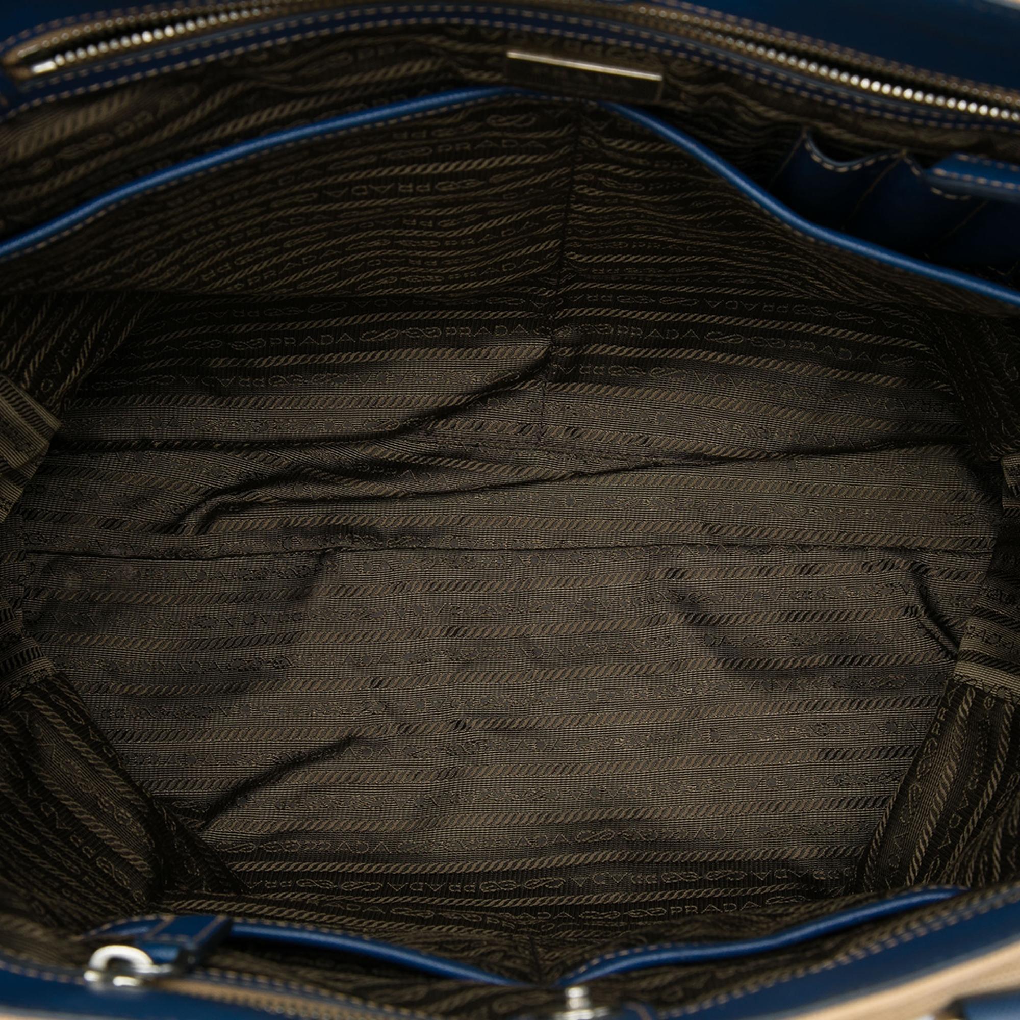 Prada Saffiano Trimmed Canvas Tote
