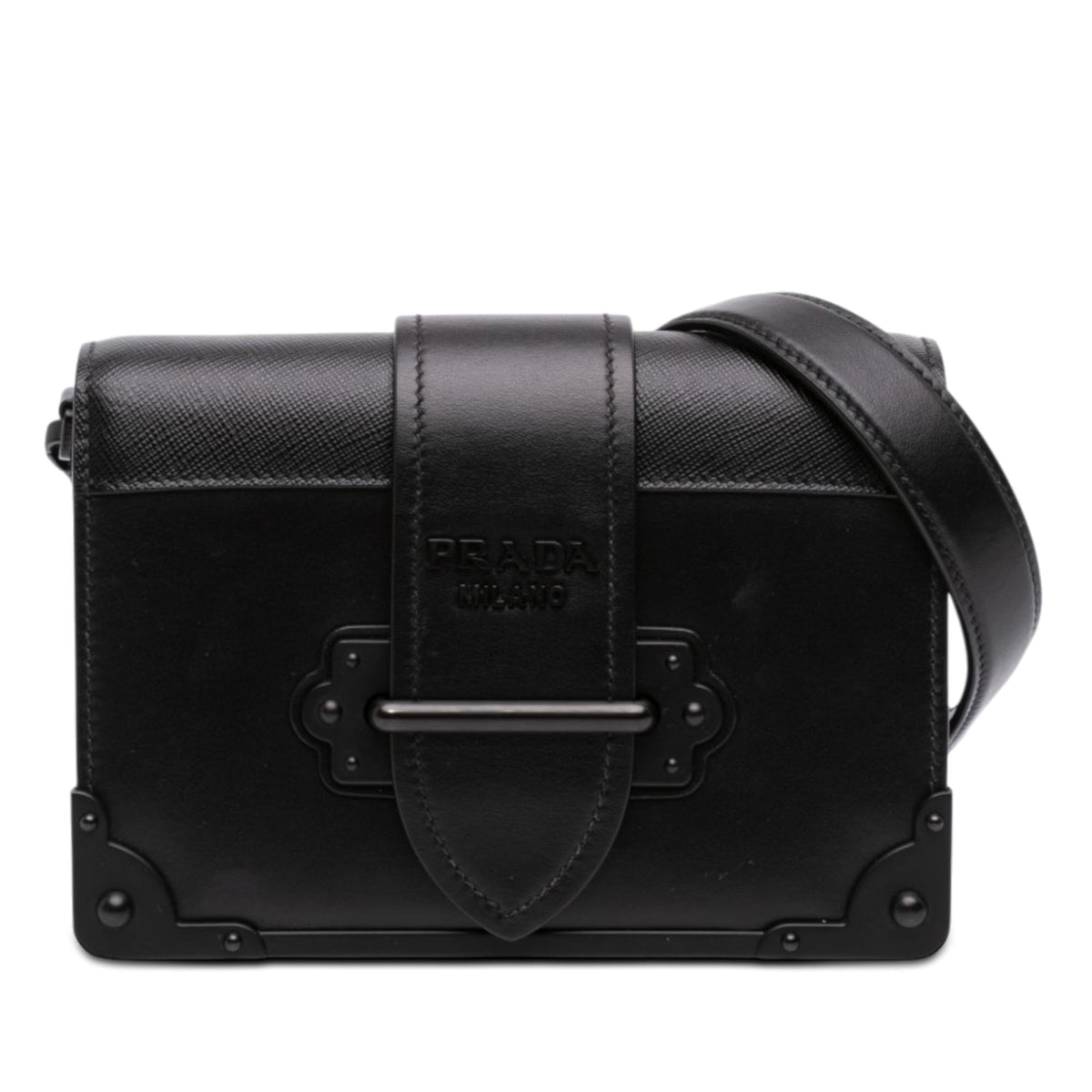 Prada Saffiano Trimmed City Calf Cahier Crossbody