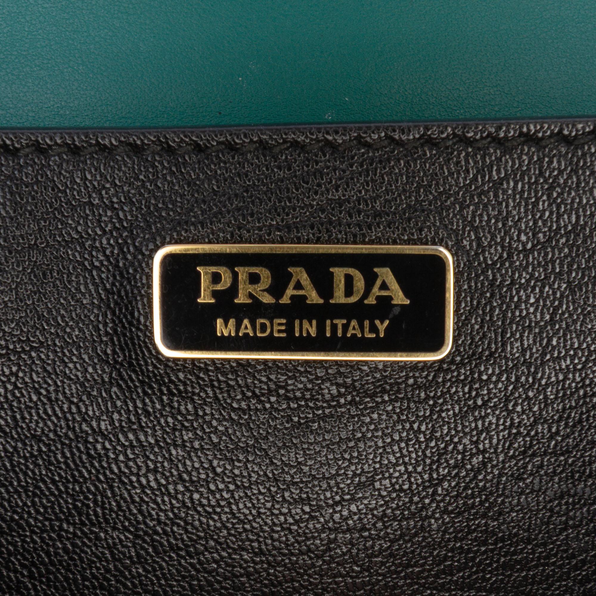Prada Saffiano Trimmed City Calf Crystal Cahier Crossbody