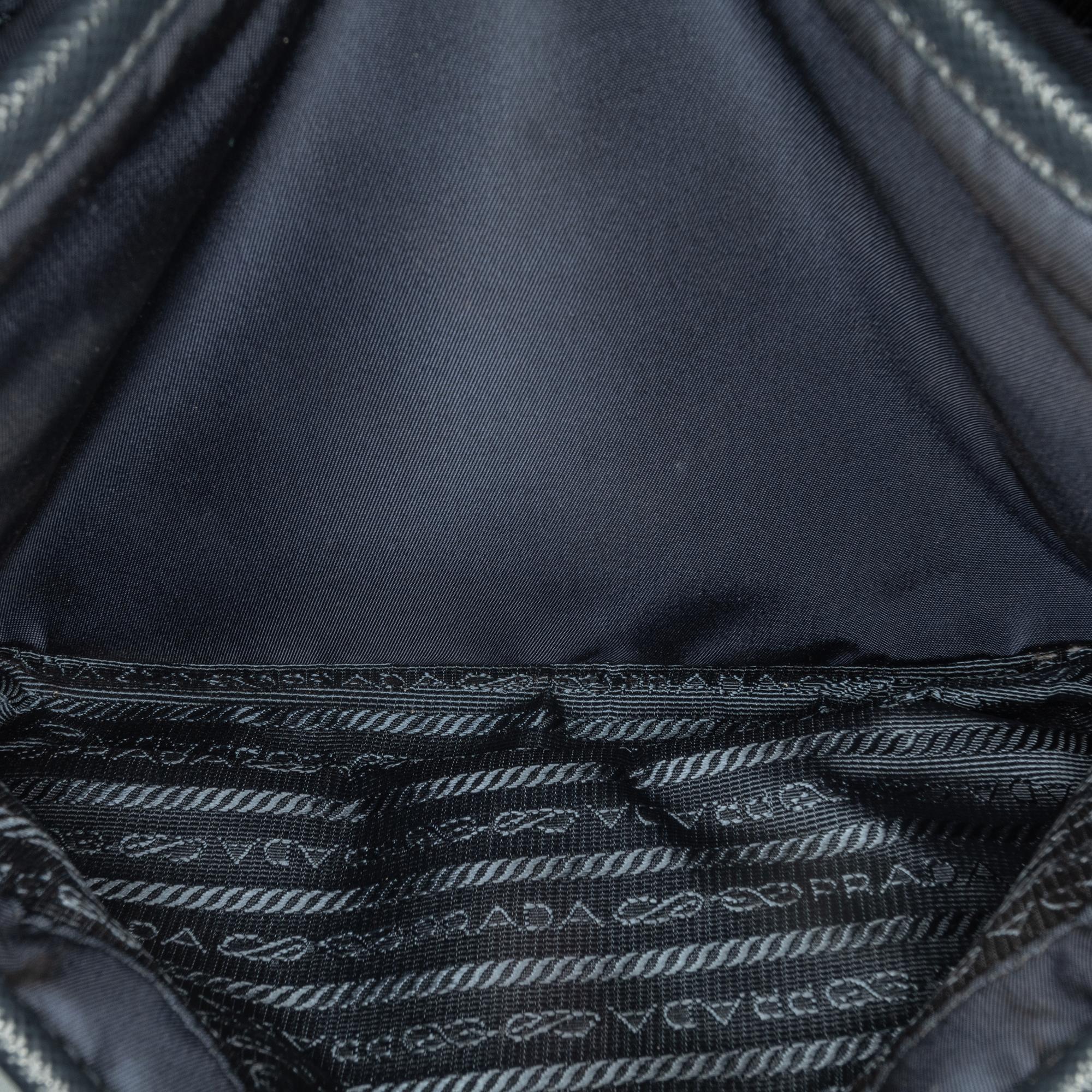 Prada Saffiano Trimmed Double Buckle Messenger Bag