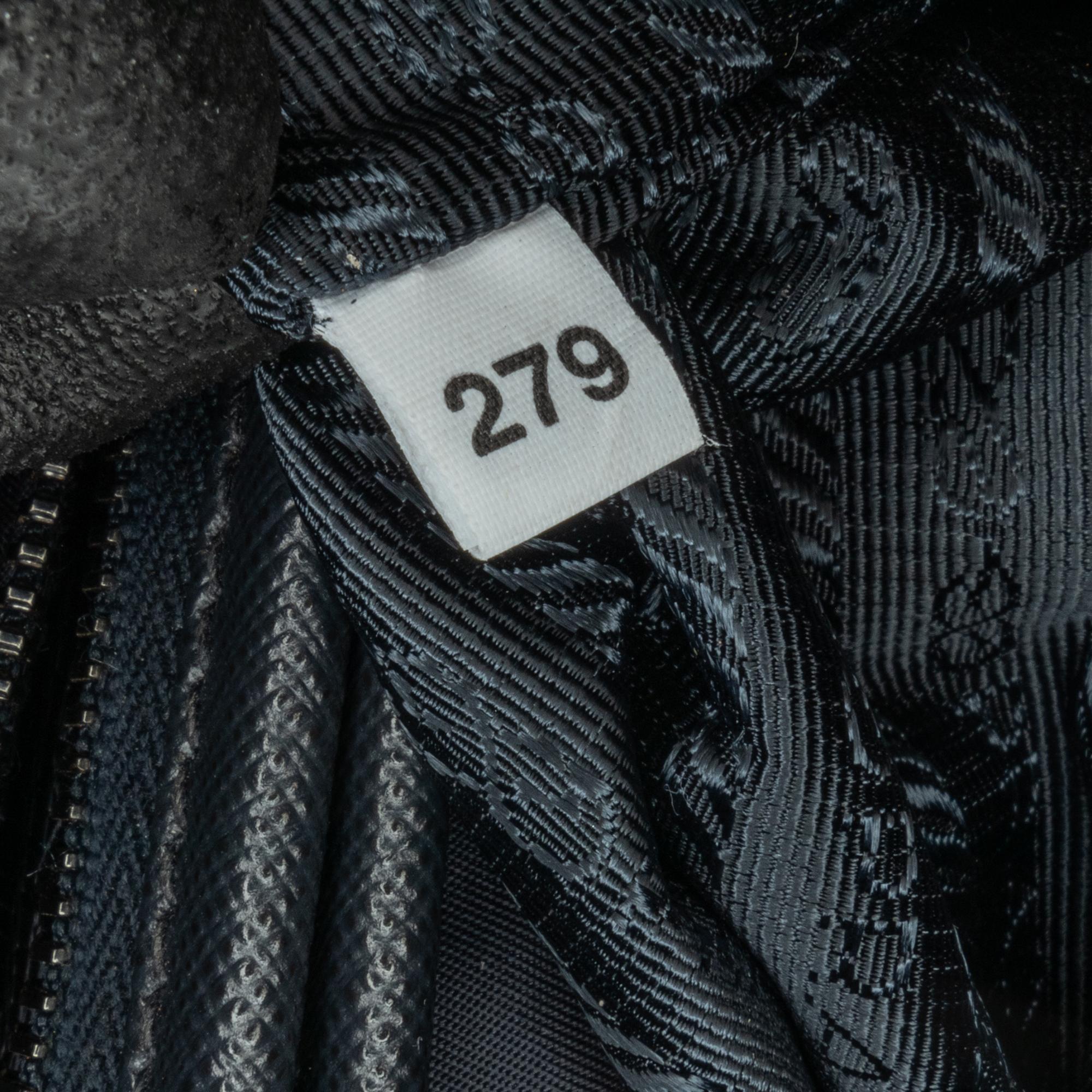 Prada Saffiano Trimmed Double Buckle Messenger Bag