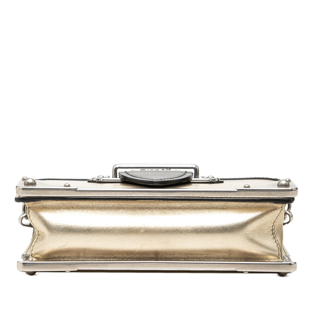 Prada Saffiano Trimmed Metallic Vitello Cahier Bag