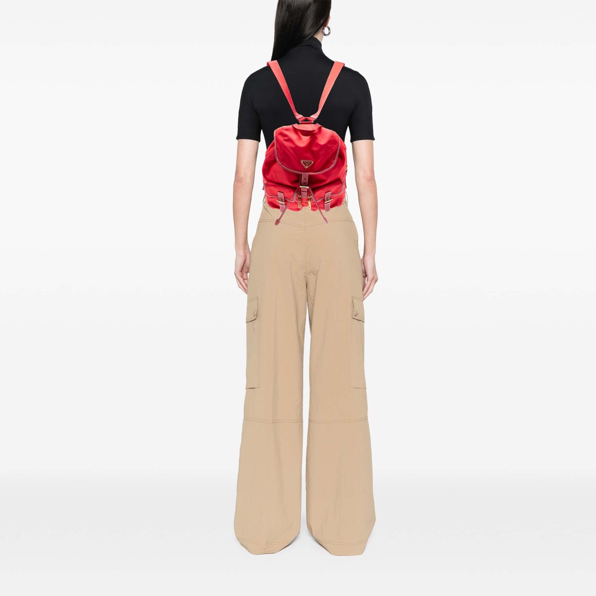 Prada Saffiano Trimmed Tessuto Backpack