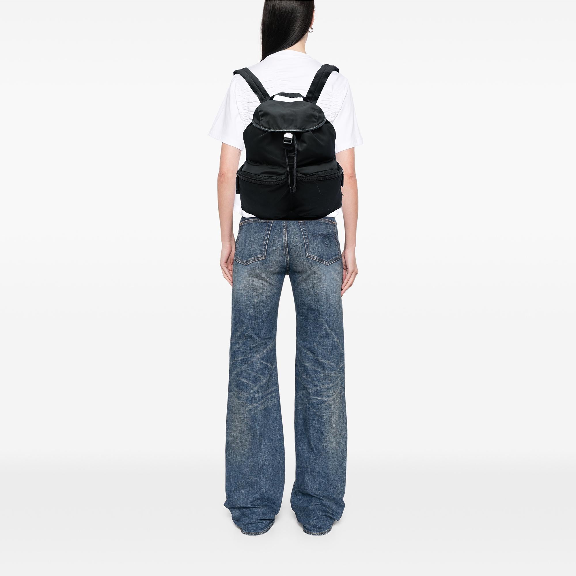 Prada Saffiano Trimmed Tessuto Backpack