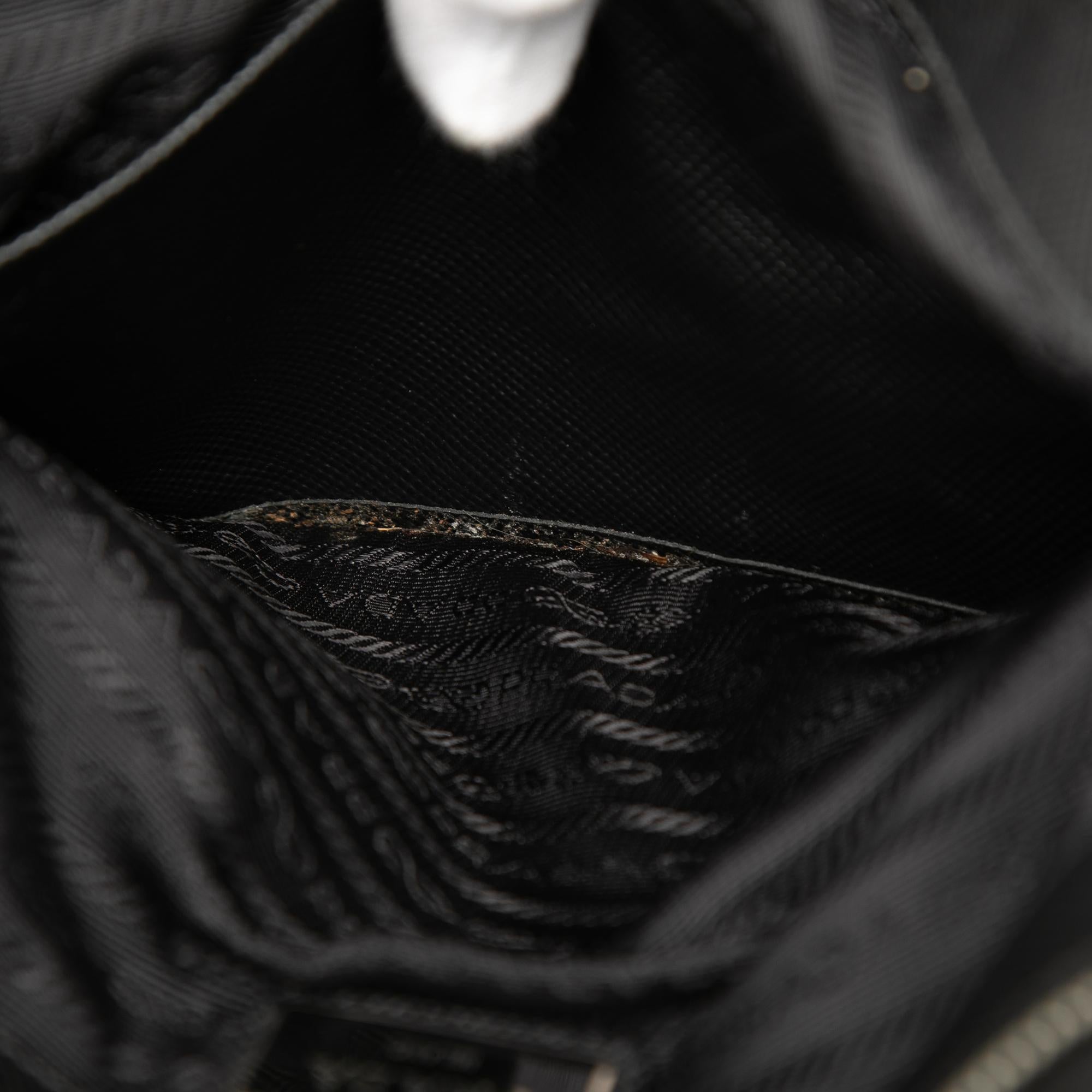 Prada Saffiano Trimmed Tessuto Clutch