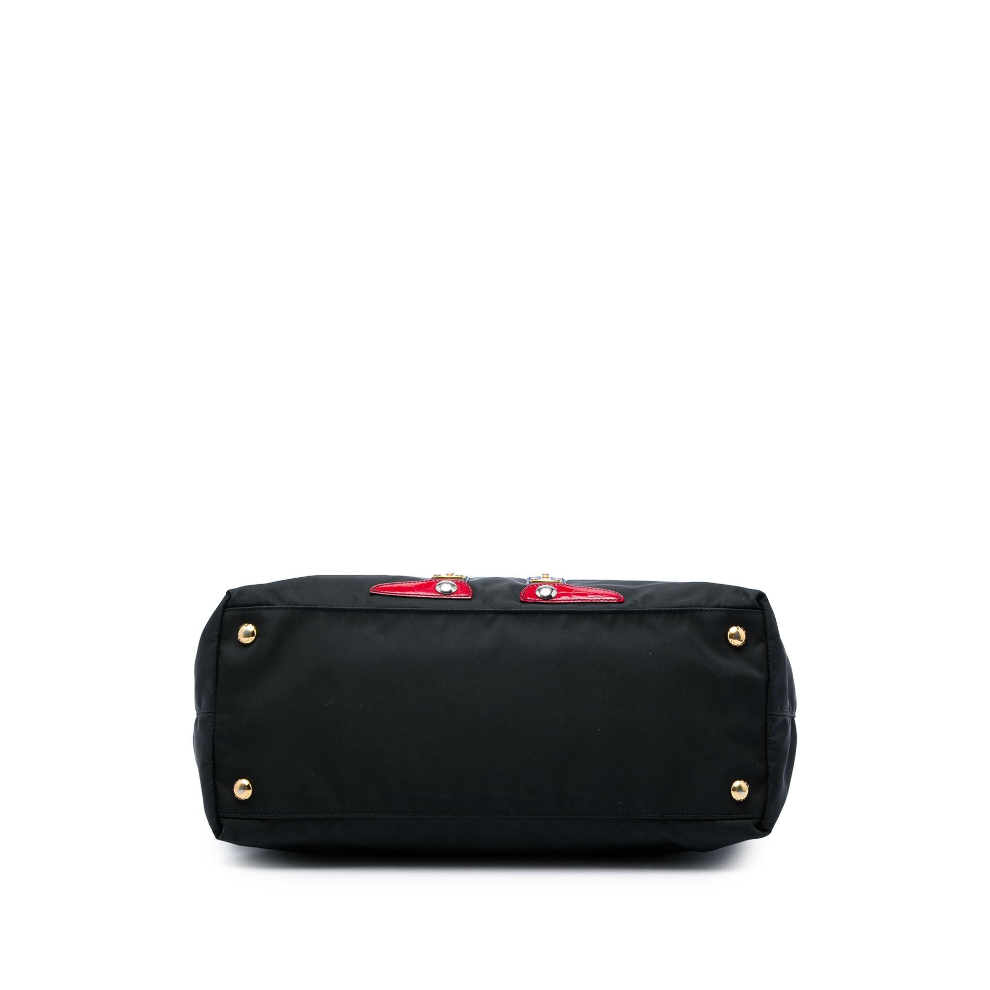 Prada Saffiano Trimmed Tessuto Robot Tote