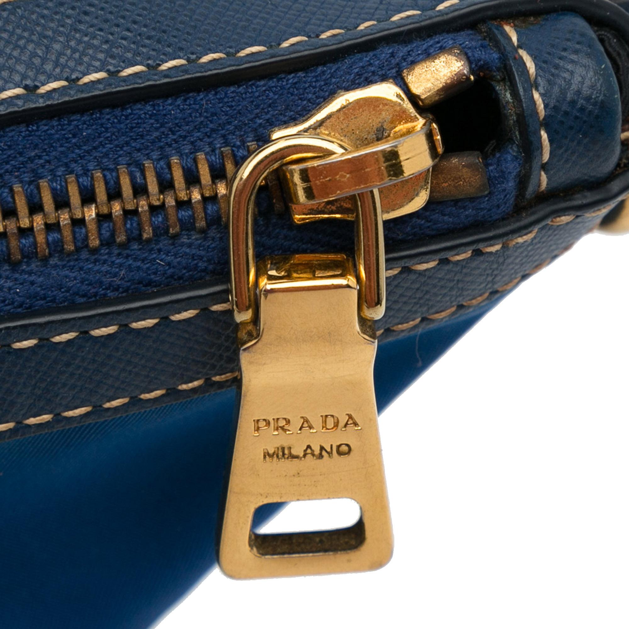Prada Saffiano Trimmed Tessuto Satchel (SHG-atCbbP)