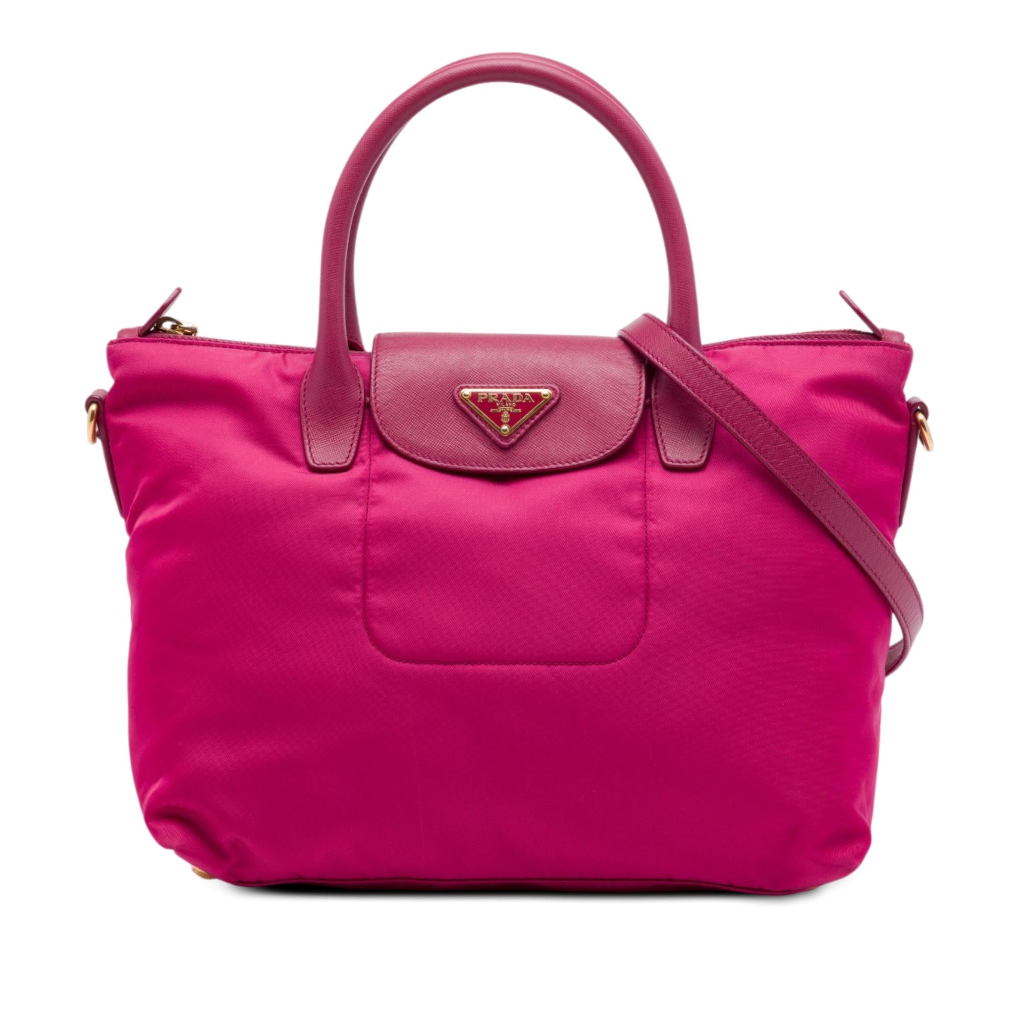 Prada Saffiano Trimmed Tessuto Satchel