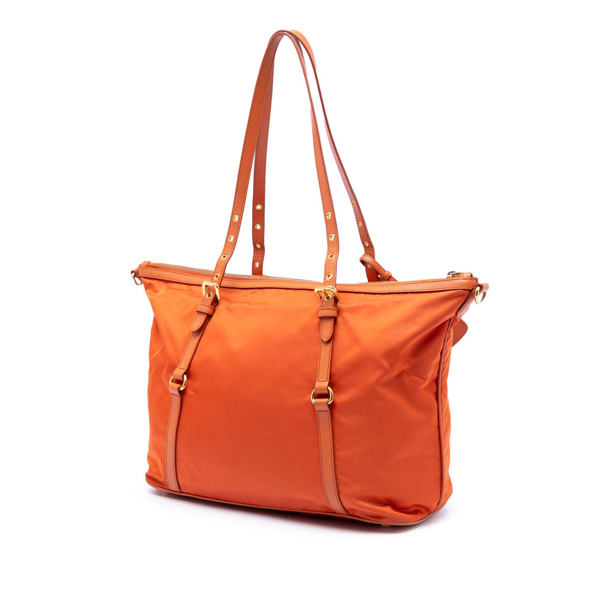Prada Saffiano Trimmed Tessuto Satchel
