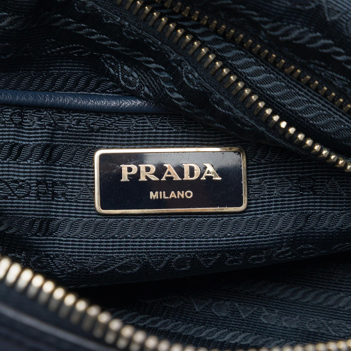 Prada Saffiano Trimmed Tessuto Satchel