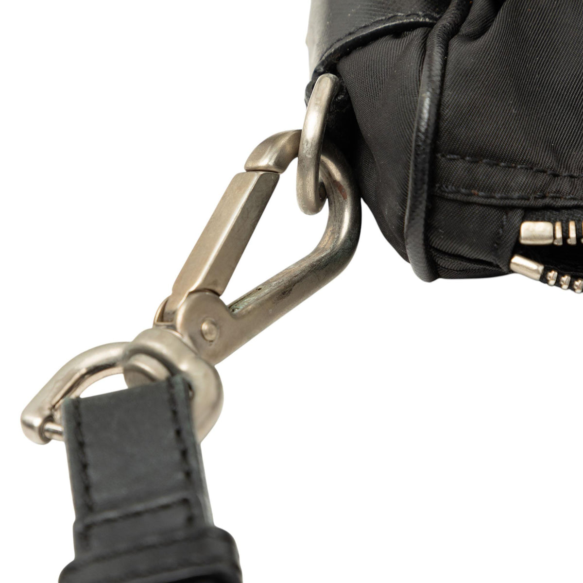 Prada Saffiano Trimmed Tessuto Shoulder Bag