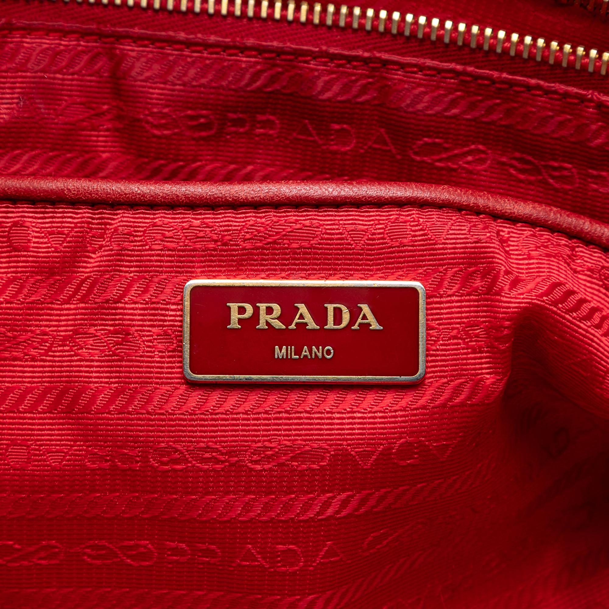 Prada Saffiano Trimmed Tessuto Tote