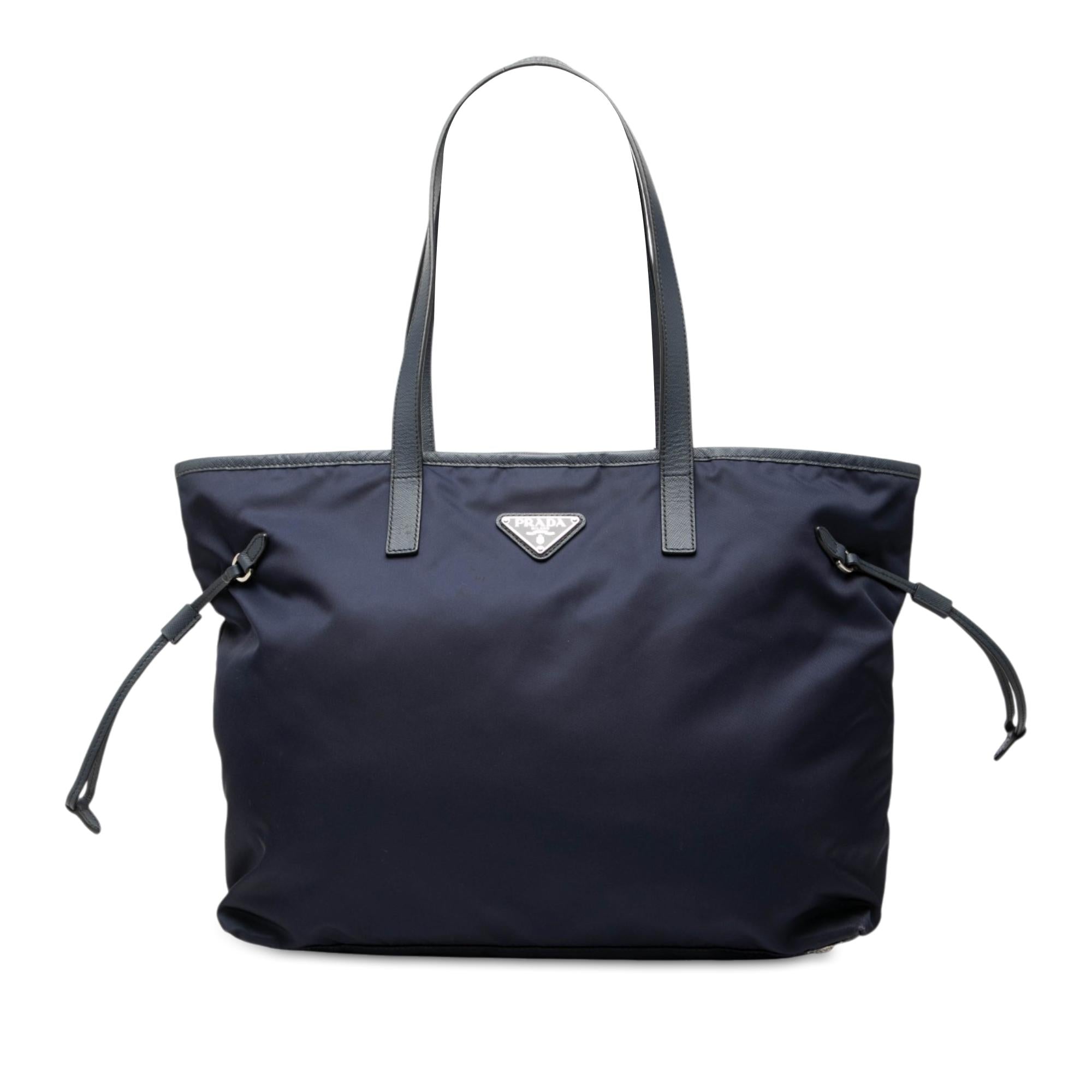 Prada Saffiano Trimmed Tessuto Tote