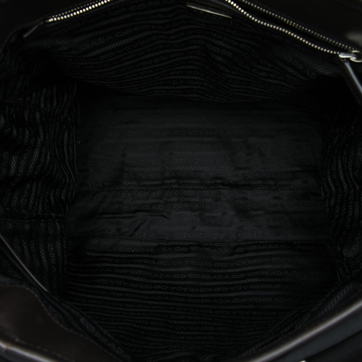 Prada Saffiano Trimmed Tessuto Tote