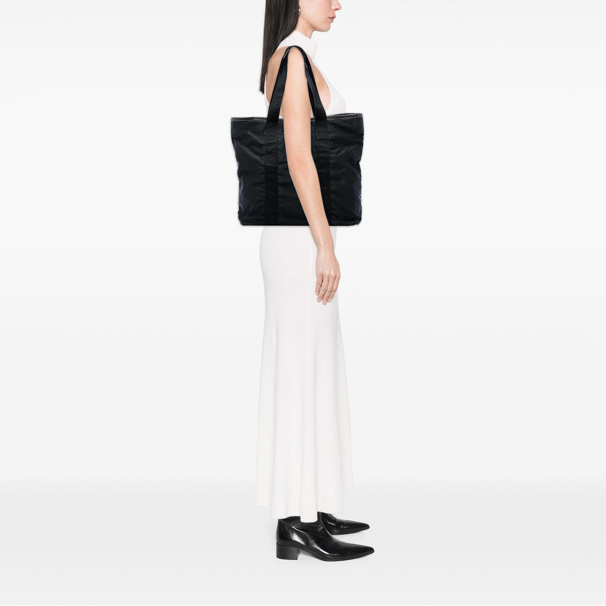 Prada Saffiano Trimmed Tessuto Tote