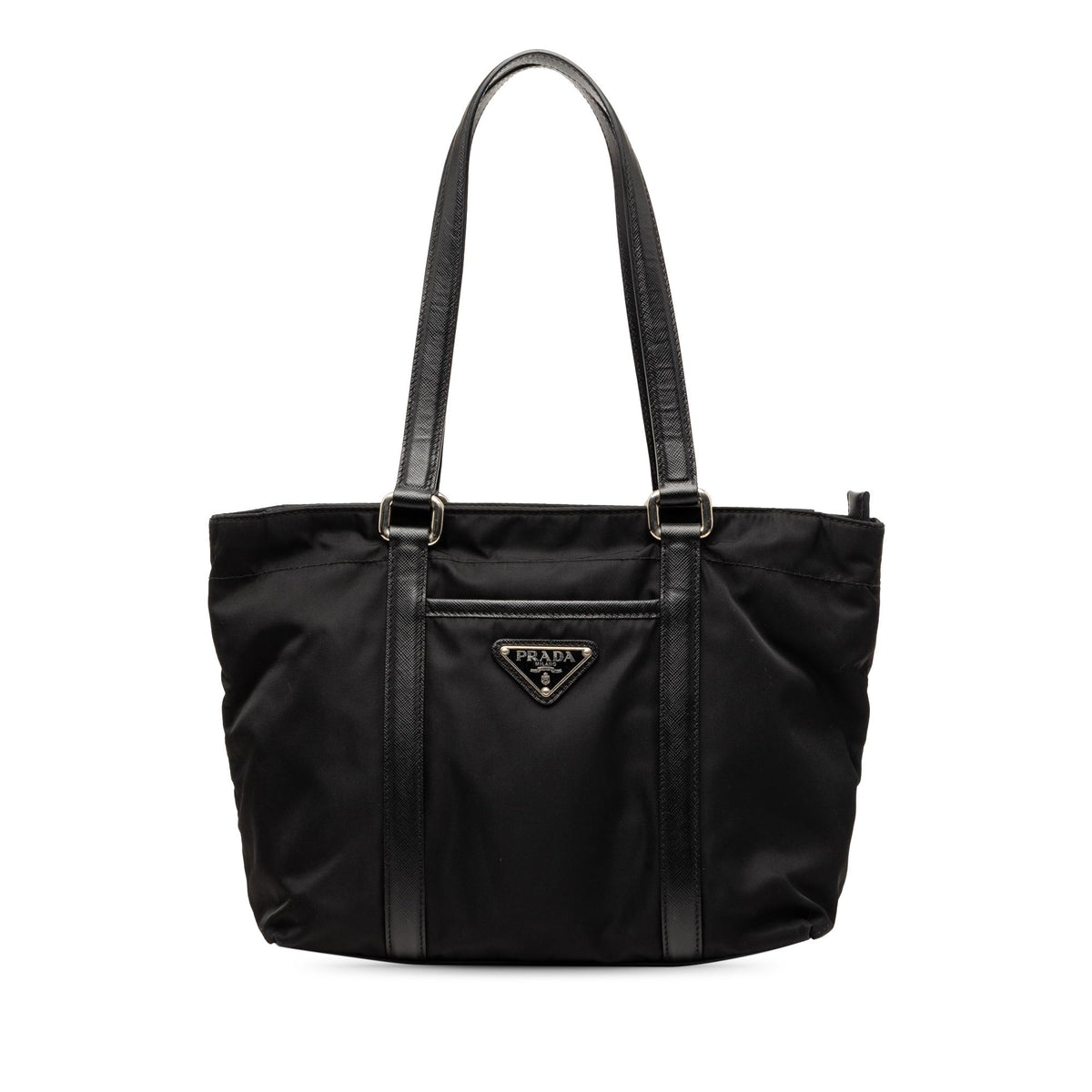 Prada Saffiano Trimmed Tessuto Tote