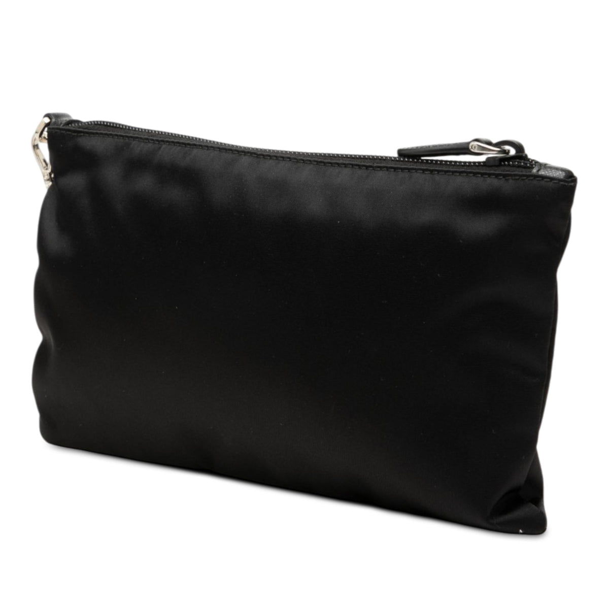Prada Saffiano Trimmed Tessuto Wristlet Zip Pouch