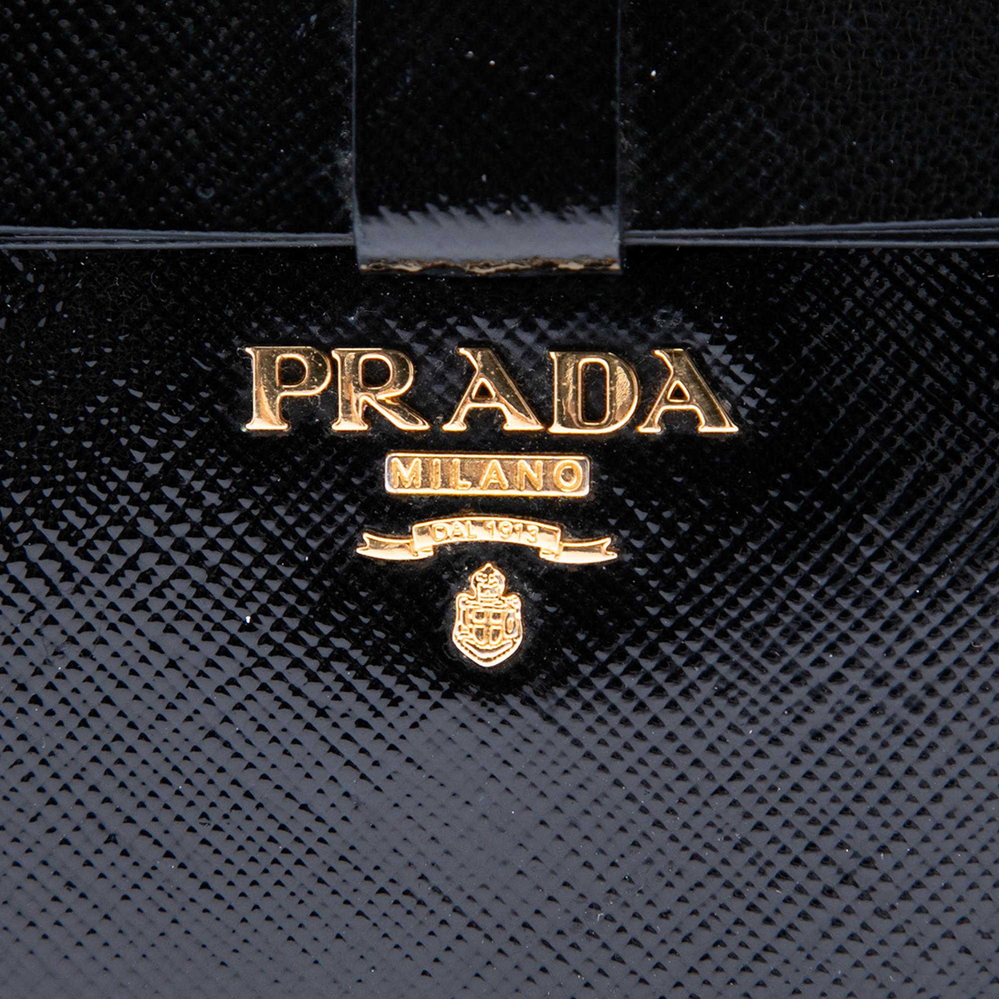 Prada Saffiano Vernice Fiocco Camera Bag