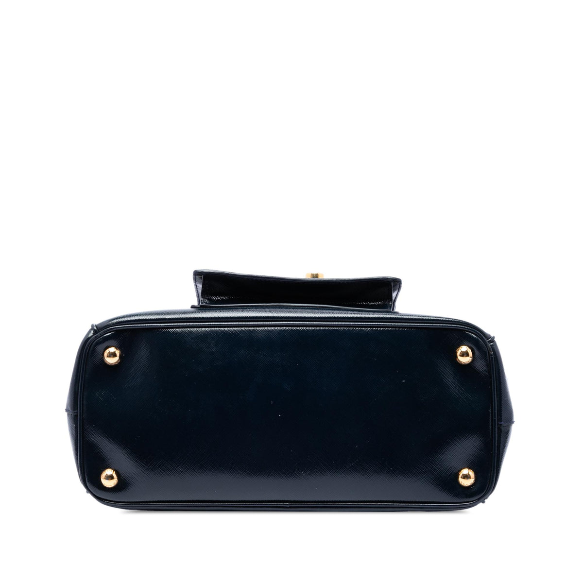 Prada Saffiano Vernice Galleria Double Zip Front Pocket Satchel