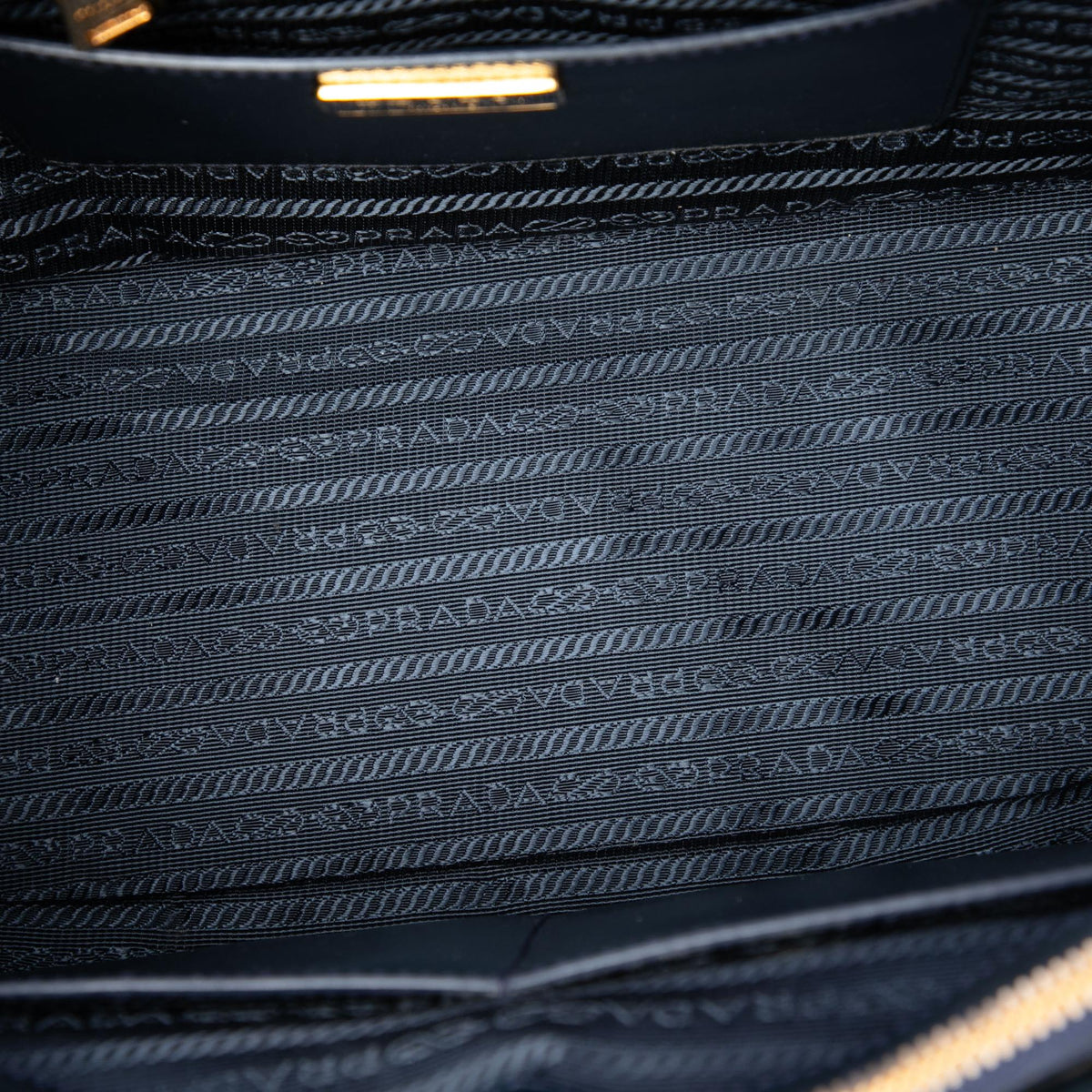 Prada Saffiano Vernice Galleria Double Zip Front Pocket Satchel