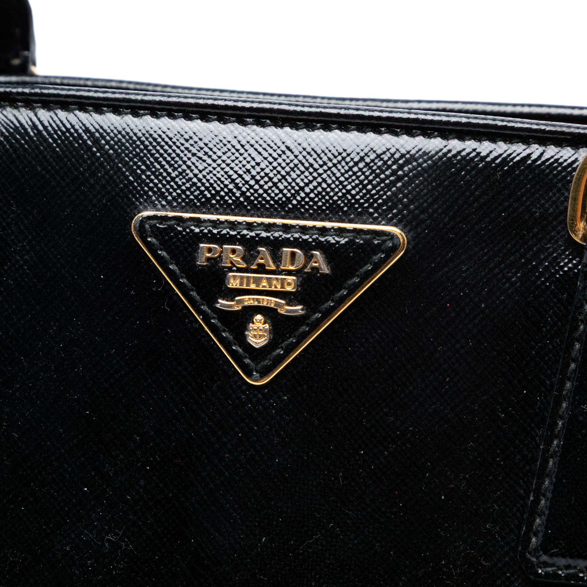 Prada Saffiano Vernice Promenade Dome Satchel