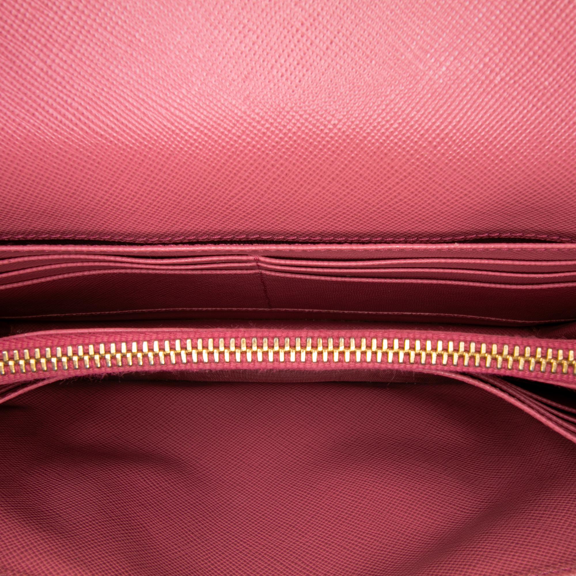 Prada Saffiano Wallet on Strap