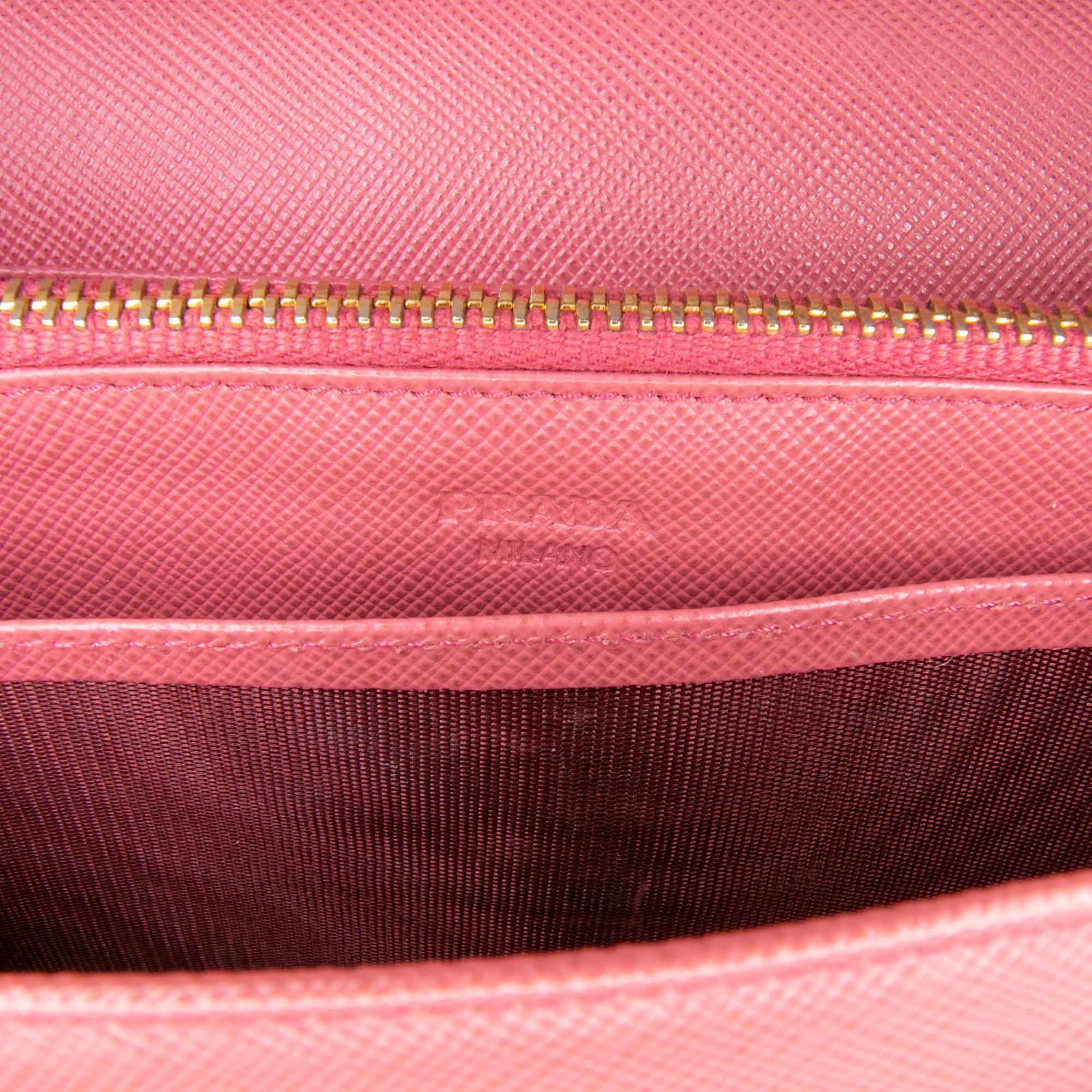 Prada Saffiano Wallet on Strap