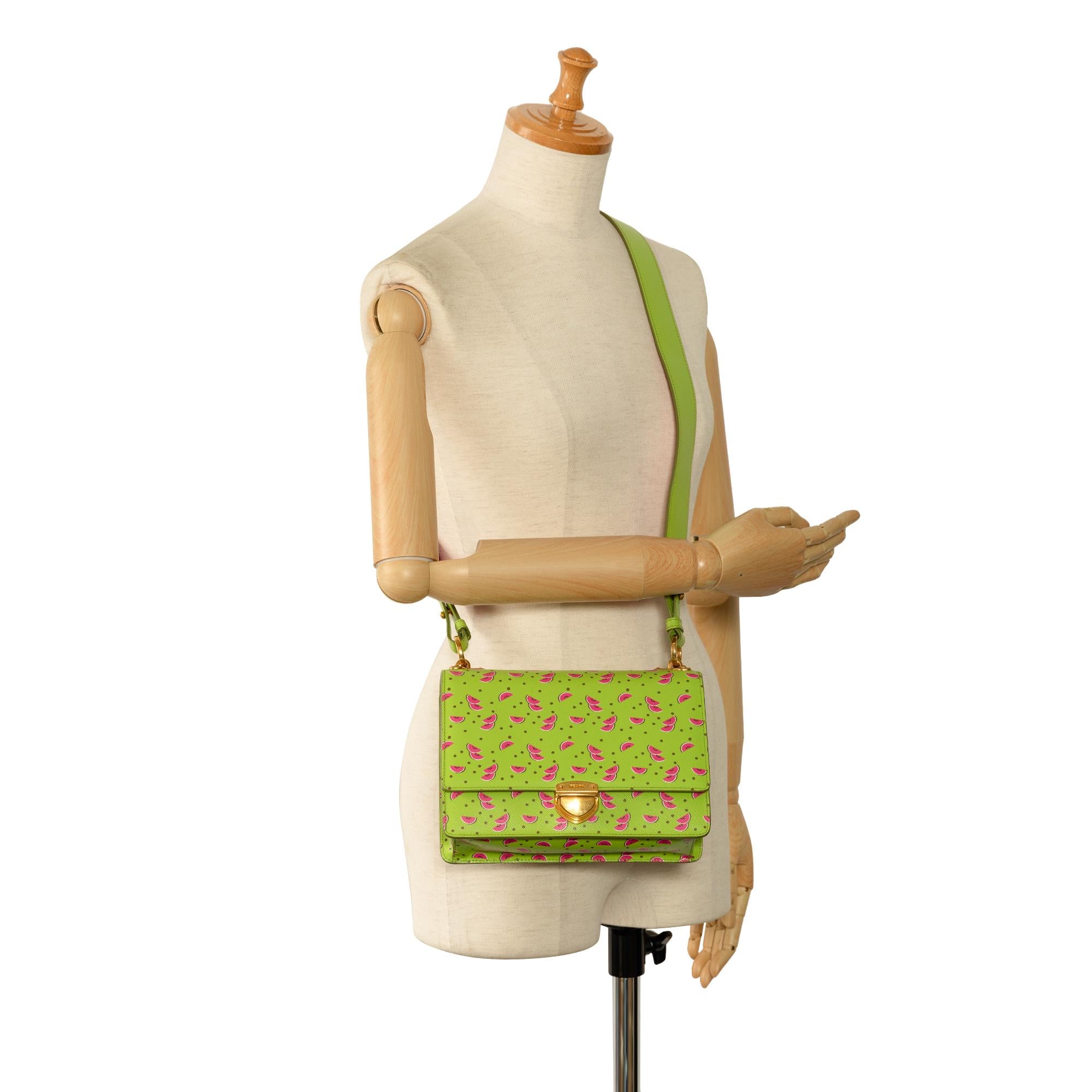 Prada Saffiano Watermelon Flap Crossbody Bag (SHG-tQ3kMw)