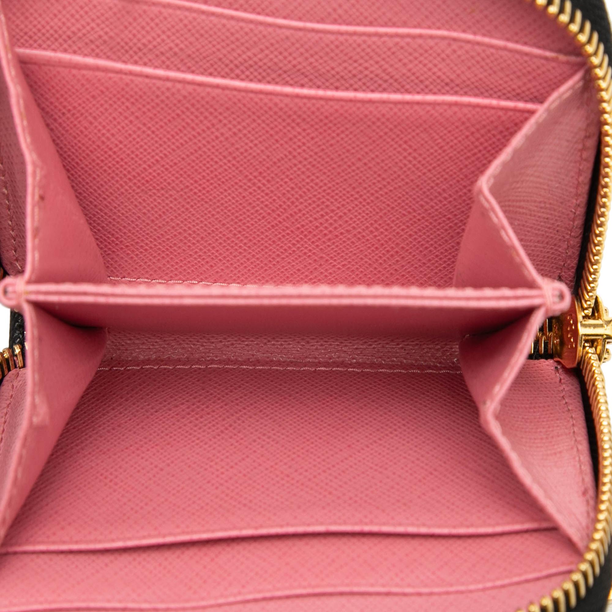 Prada Saffiano Zip Around Coin Pouch