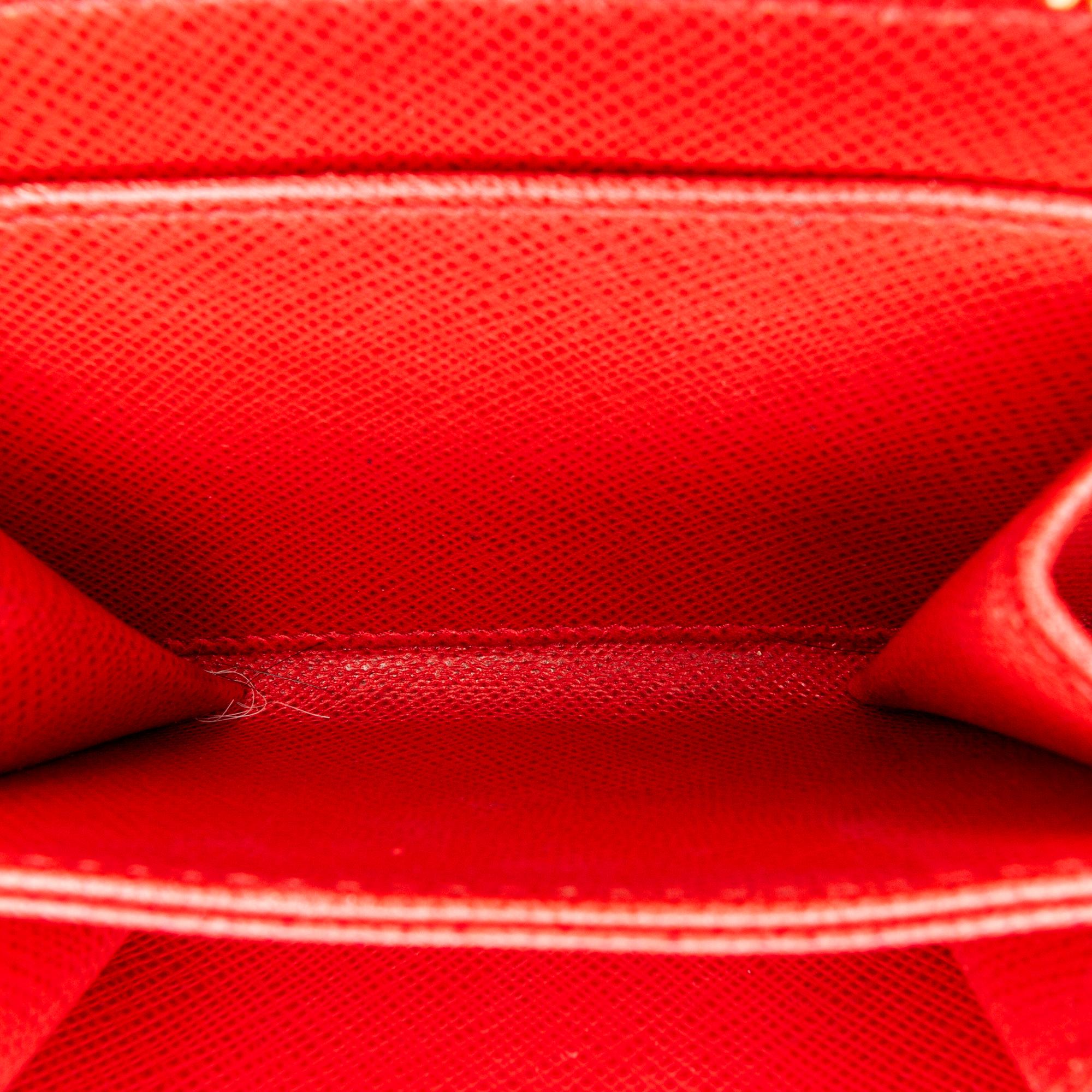 Prada Saffiano Zip Around Compact Wallet (SHG-36835)