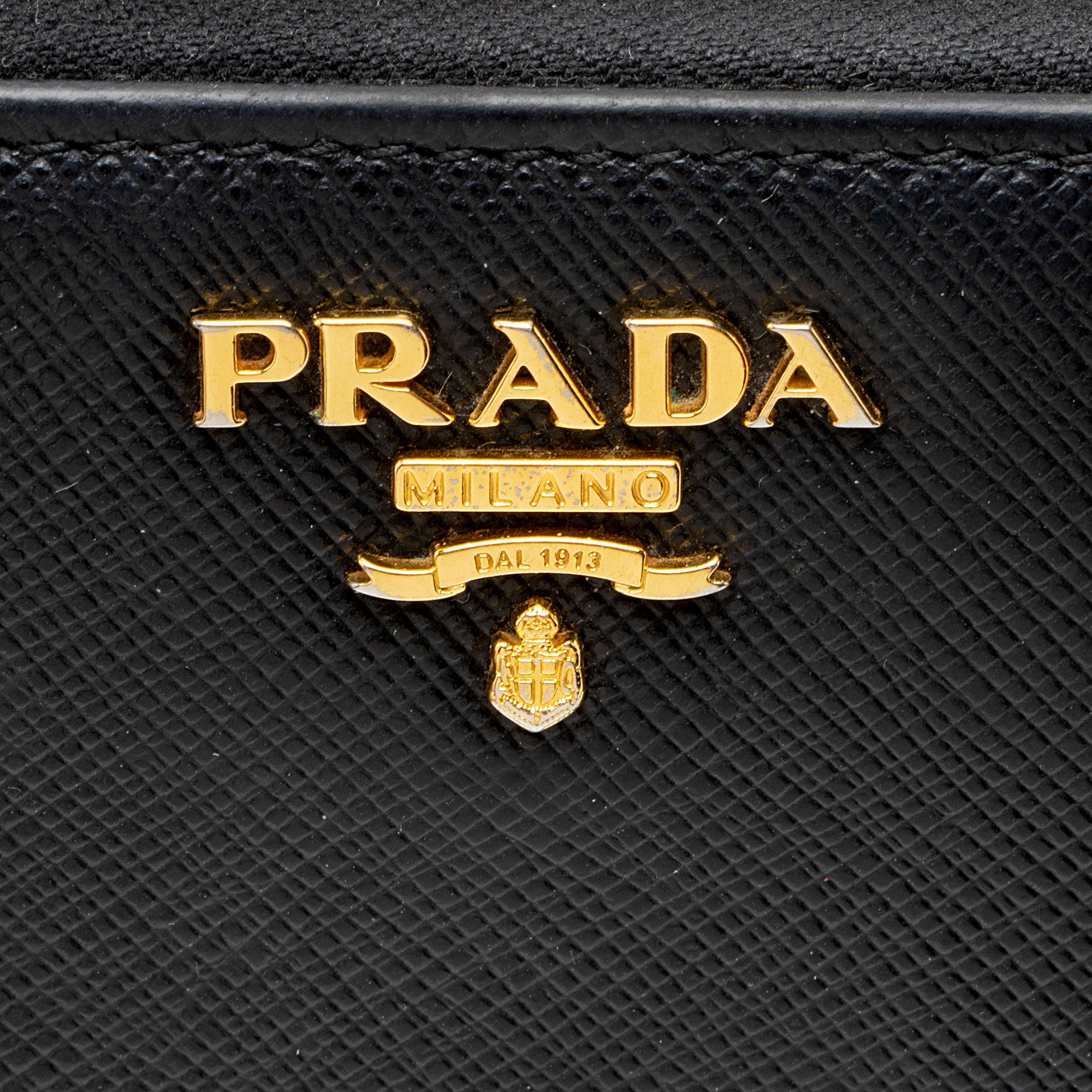 Prada Saffiano Zip Around Large Wallet