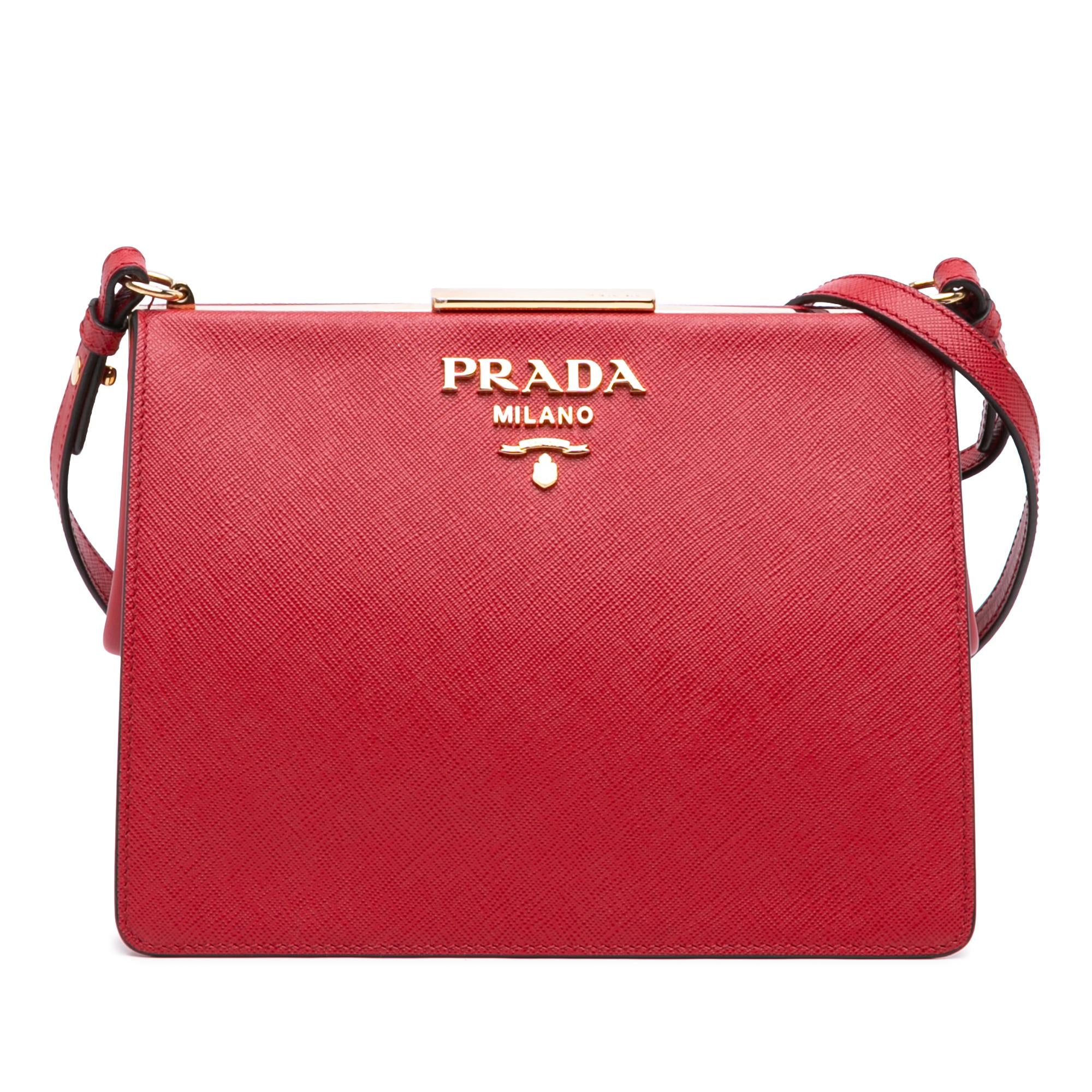 Prada Saffiano and City Calf Light Frame Crossbody