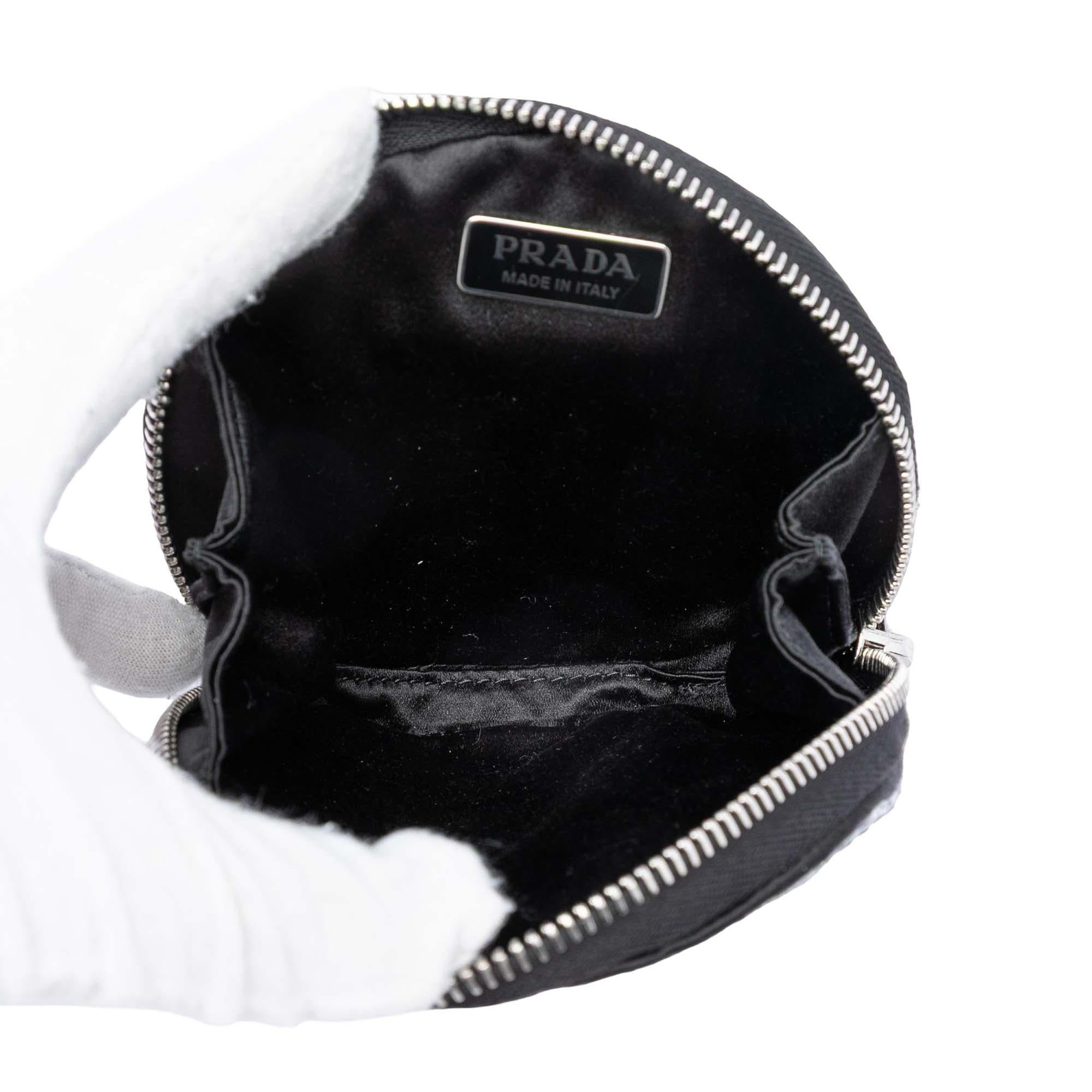 Prada Satin Crystal Round Chain Crossbody