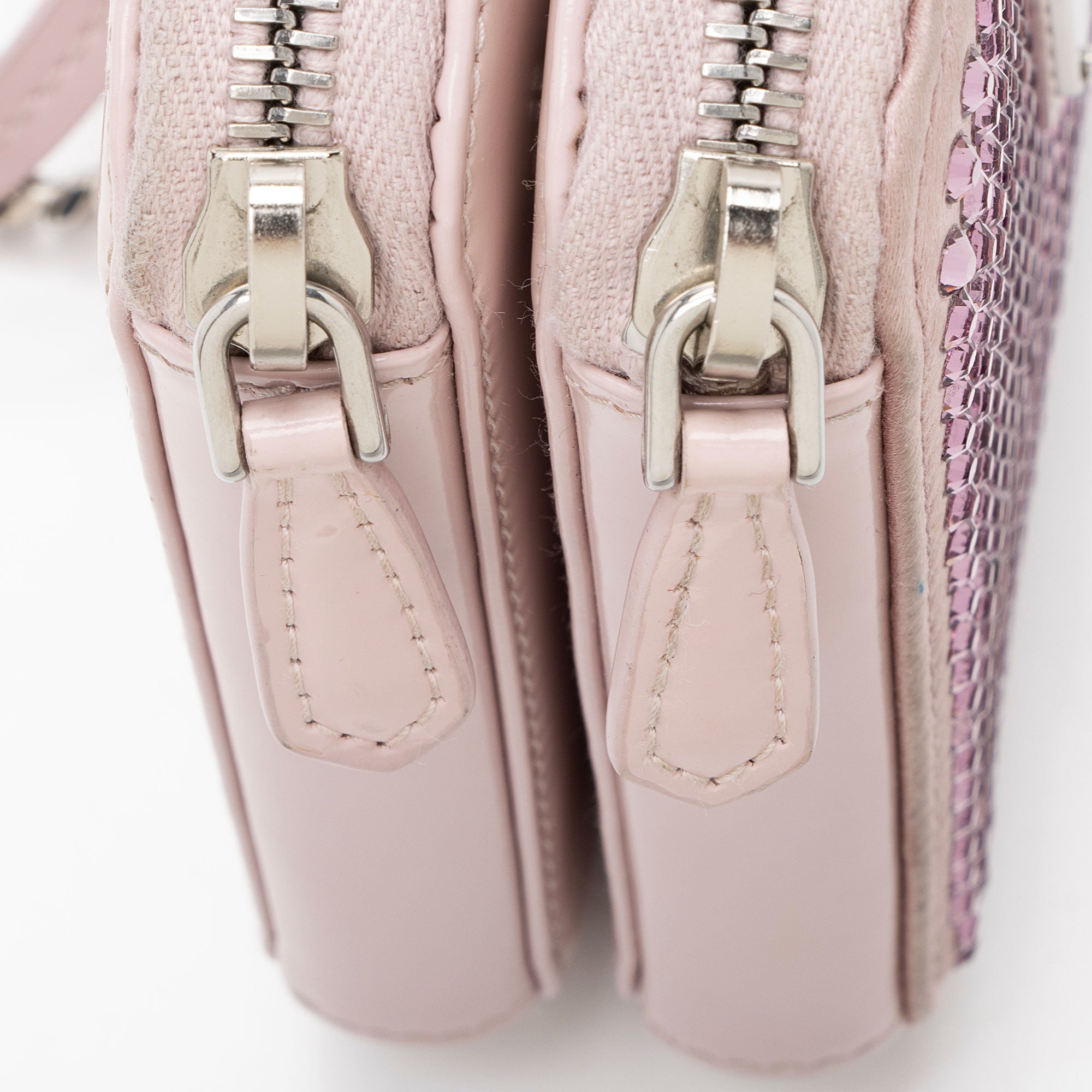 Prada Satin Crystal Triangle Mini Crossbody