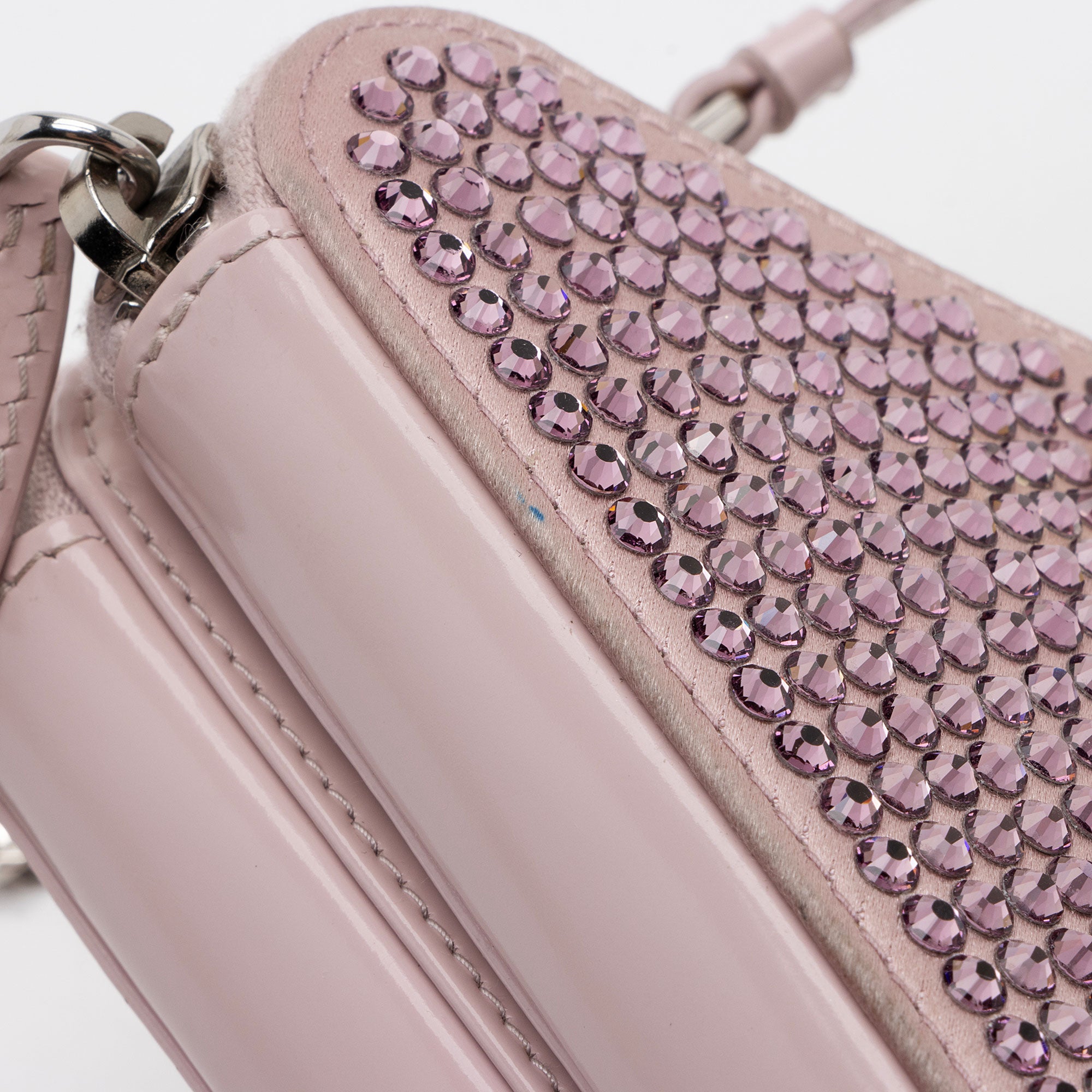 Prada Satin Crystal Triangle Mini Crossbody