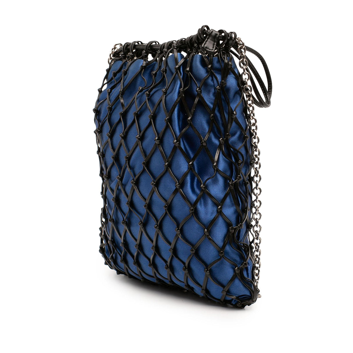 Prada Satin and Leather Net Chain Crossbody